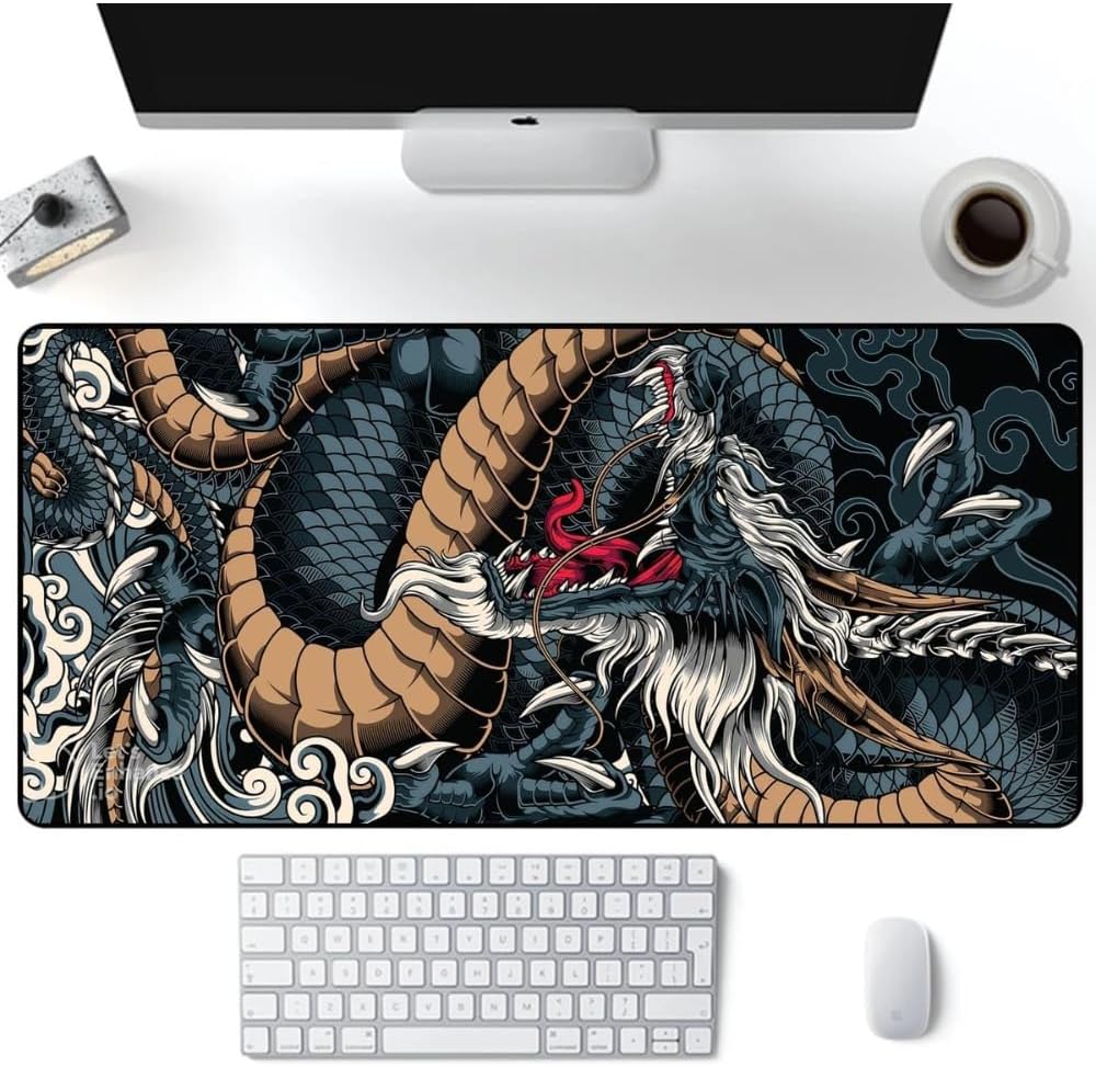 Depola Extra Large Blue Dragon Mouse Pad