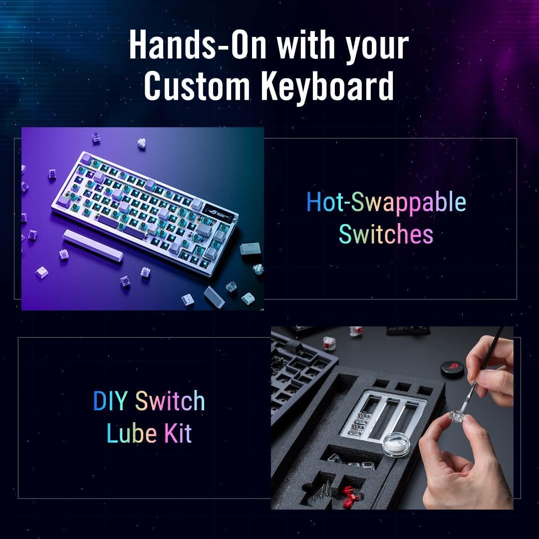 ASUS ROG Azoth 75 Wireless Custom Gaming Keyboard with OLED Display