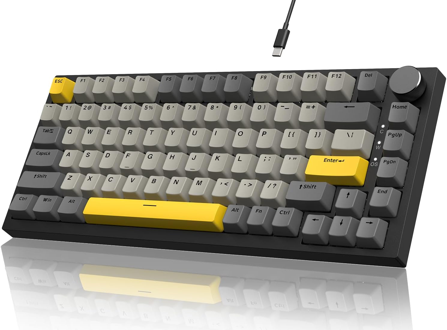 Attack Shark ajazz AK820 75% Wired Mechanical Gaming Keyboard with CNC Hot Swappable RGB Mounting Jo
