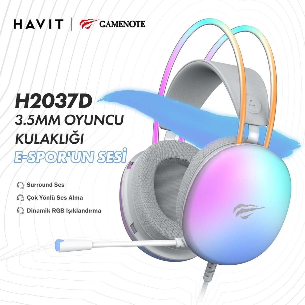 Havit H2037D RGB Gaming Headset with Microphone