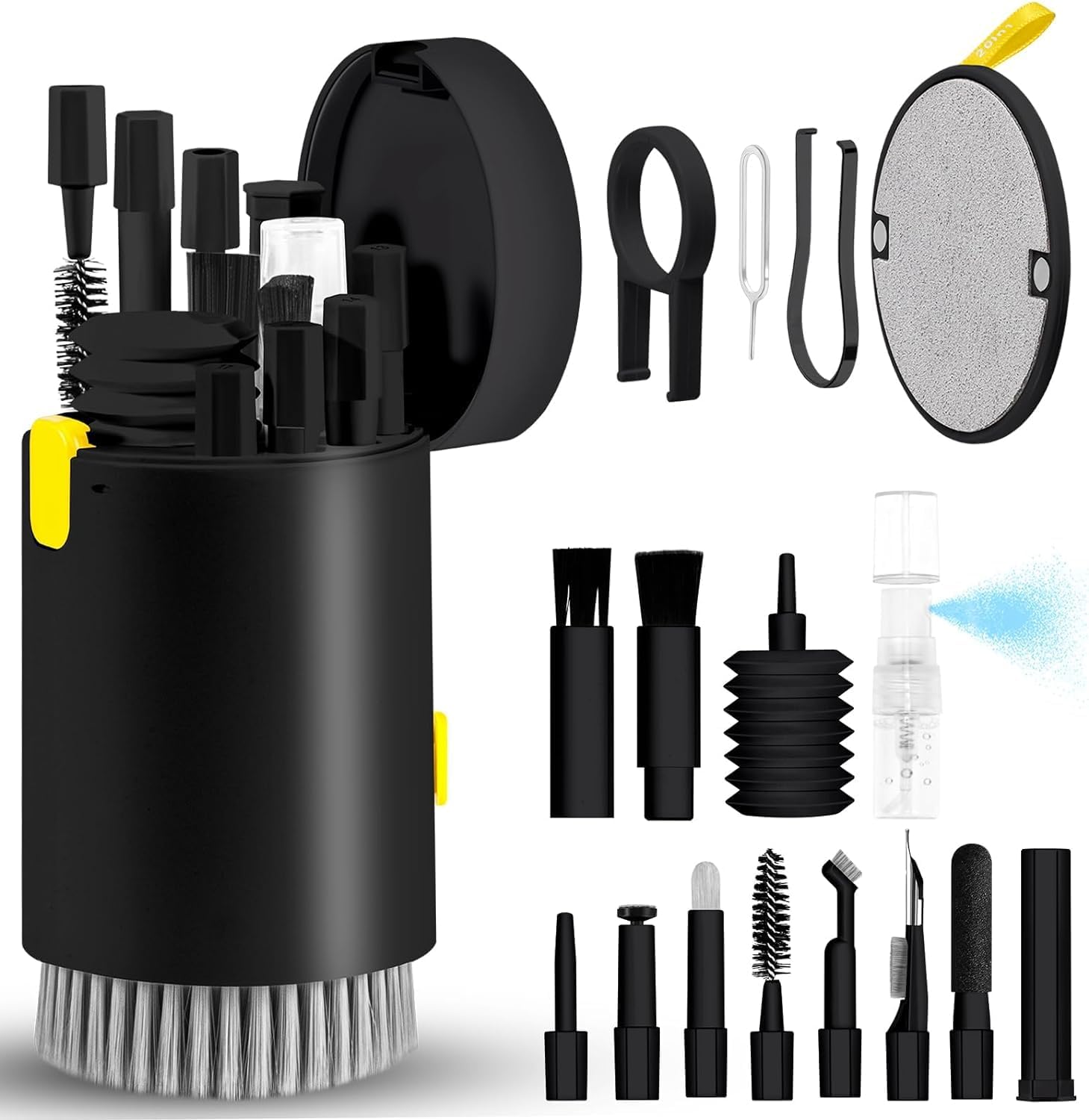 20-in-1 Electronic Cleaner Kit Multi-Function Keyboard & Laptop Cleaner Kit For Monitor Cell Phone Bluetooth Earbuds AirPods Camera Lens (Black)