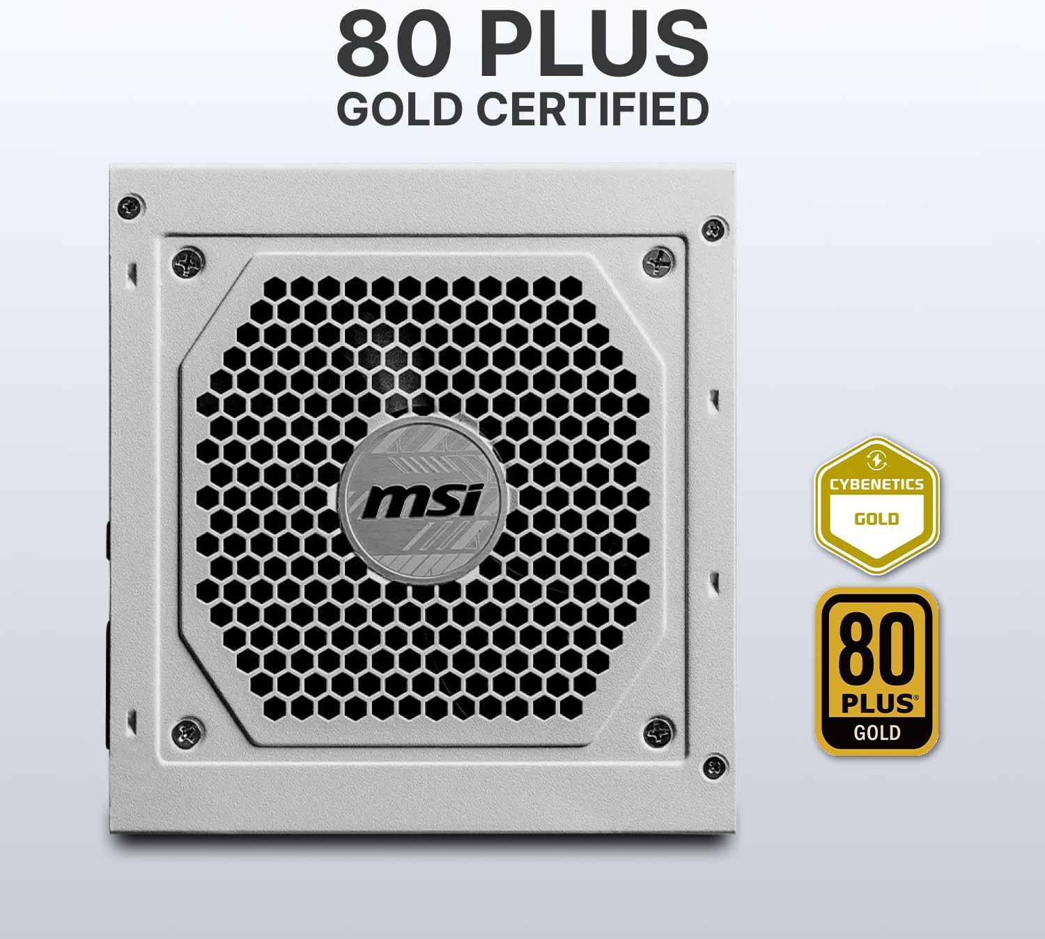 MSI MAG A850GL PCIE5 White, Fully Modular Compact Gaming 850W Power Supply, 80+ Gold, ATX 3.1 & PCIe