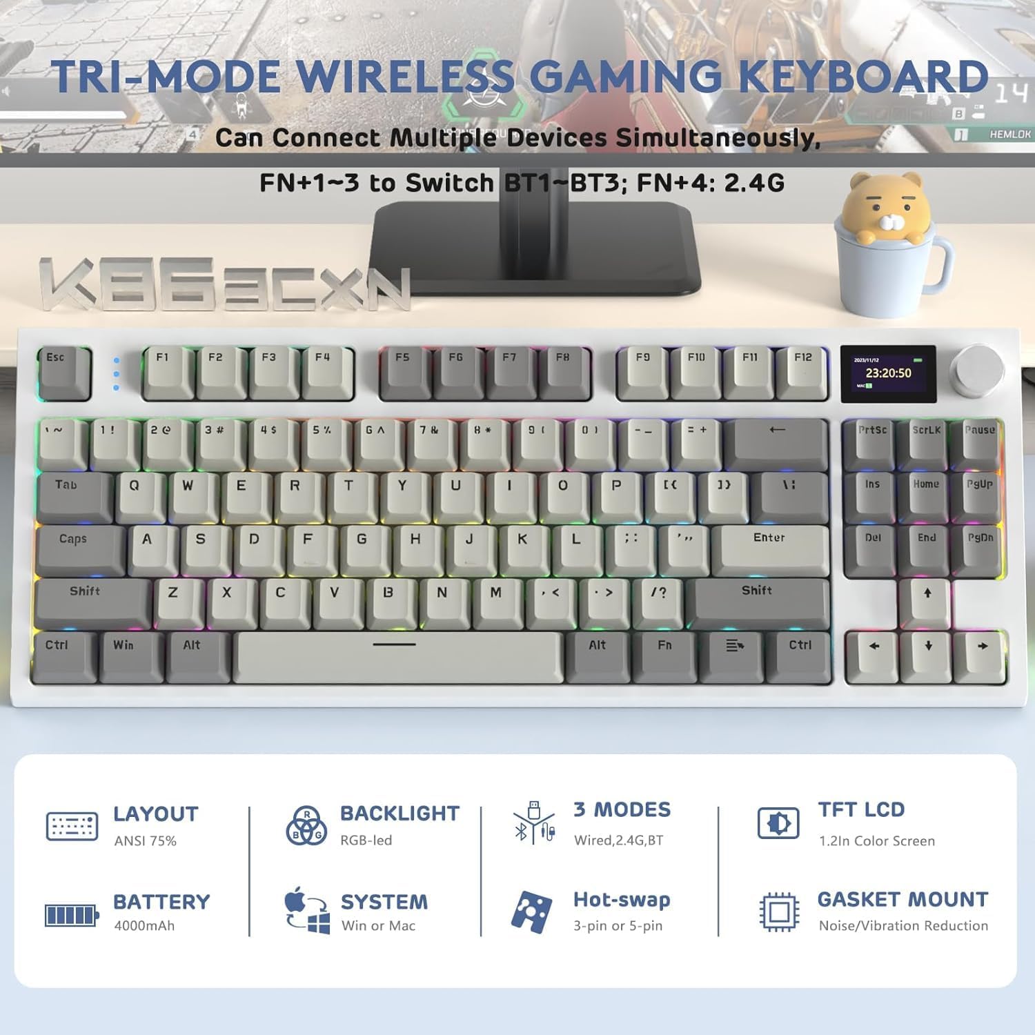 ATTACK SHARK RK86 RGB Wireless Mechanical Keyboard