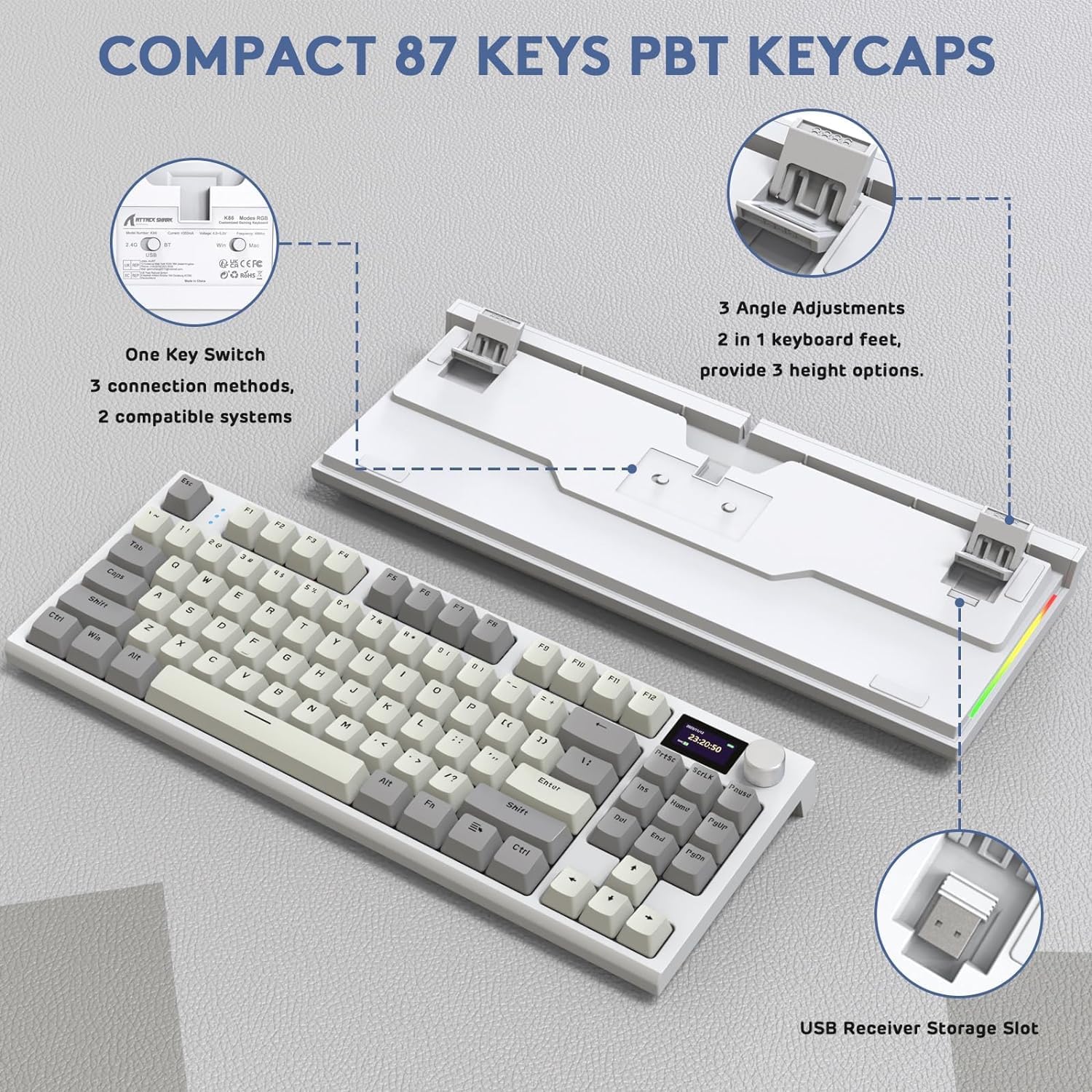 ATTACK SHARK RK86 RGB Wireless Mechanical Keyboard