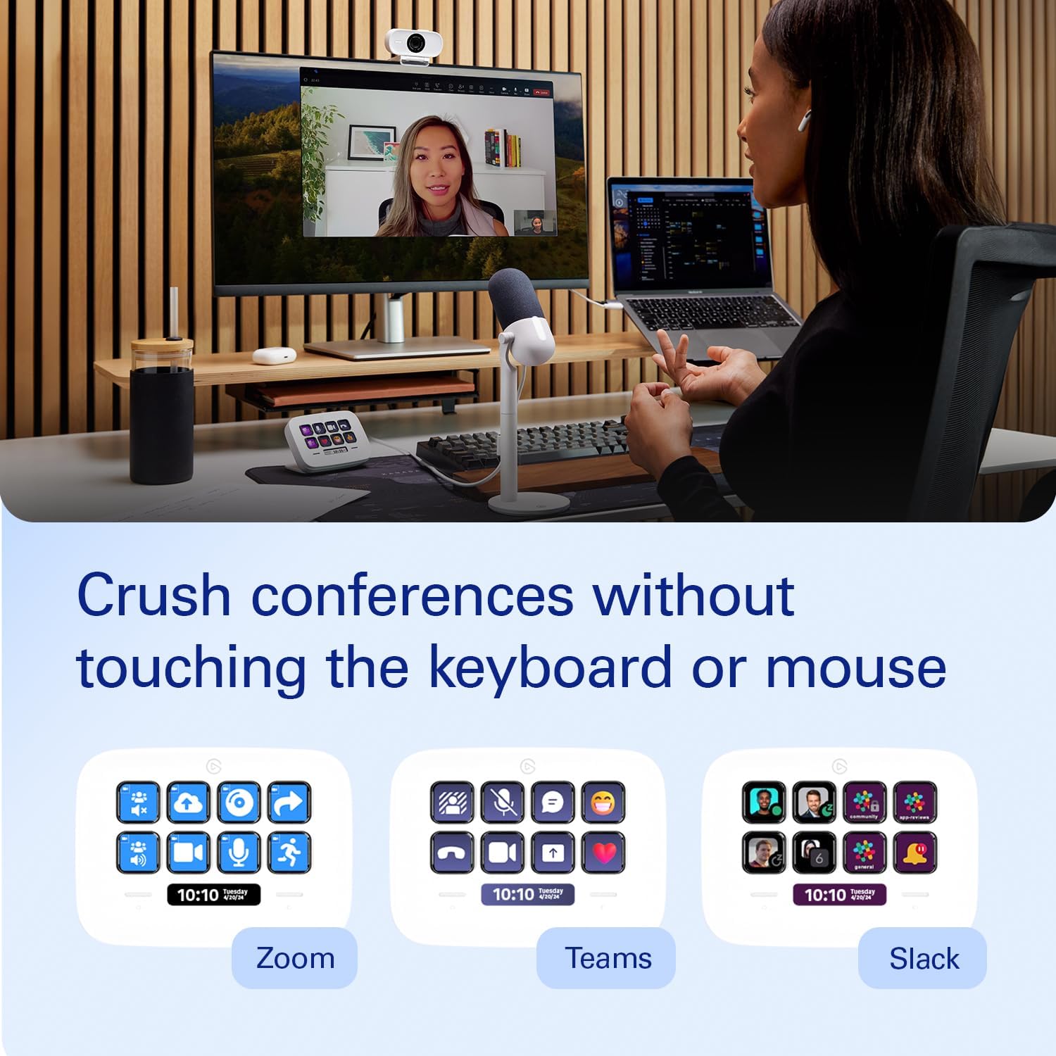 Elgato Stream Deck Neo – 8 Customisable Keys, 2 Touch Points, Speed Through Tasks & Workflows - Cont