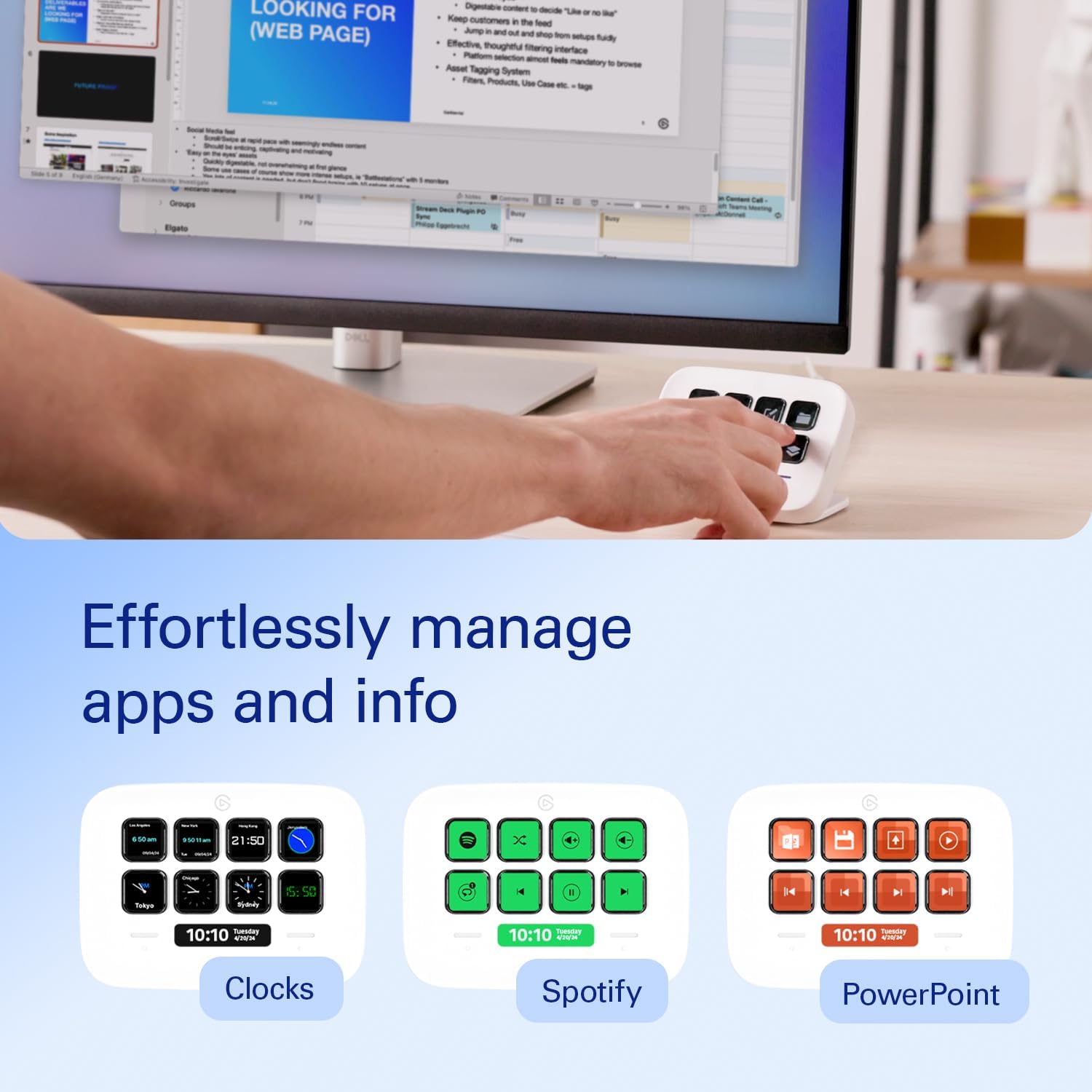 Elgato Stream Deck Neo – 8 Customisable Keys, 2 Touch Points, Speed Through Tasks & Workflows - Cont