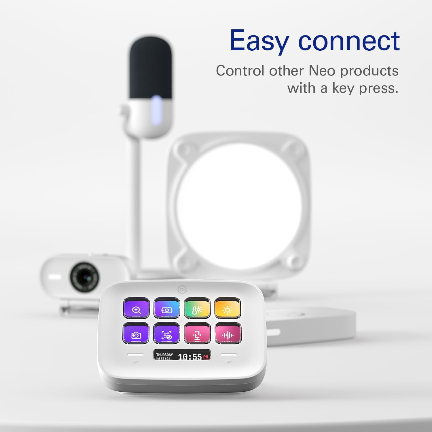 Elgato Stream Deck Neo – 8 Customisable Keys, 2 Touch Points, Speed Through Tasks & Workflows - Cont