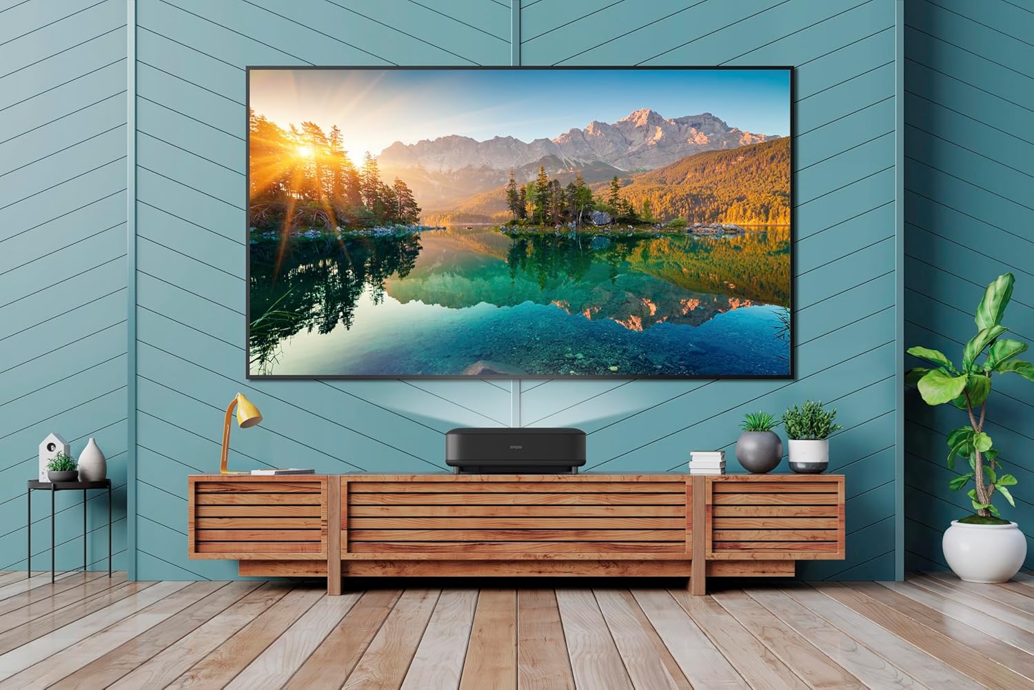 Epson EpiqVision Ultra EH-LS650B 4K PRO-UHD Ultra-Short-Throw Smart Laser Projector 3LCD Technology Android TV Sound by Yamaha Wi-Fi - Black