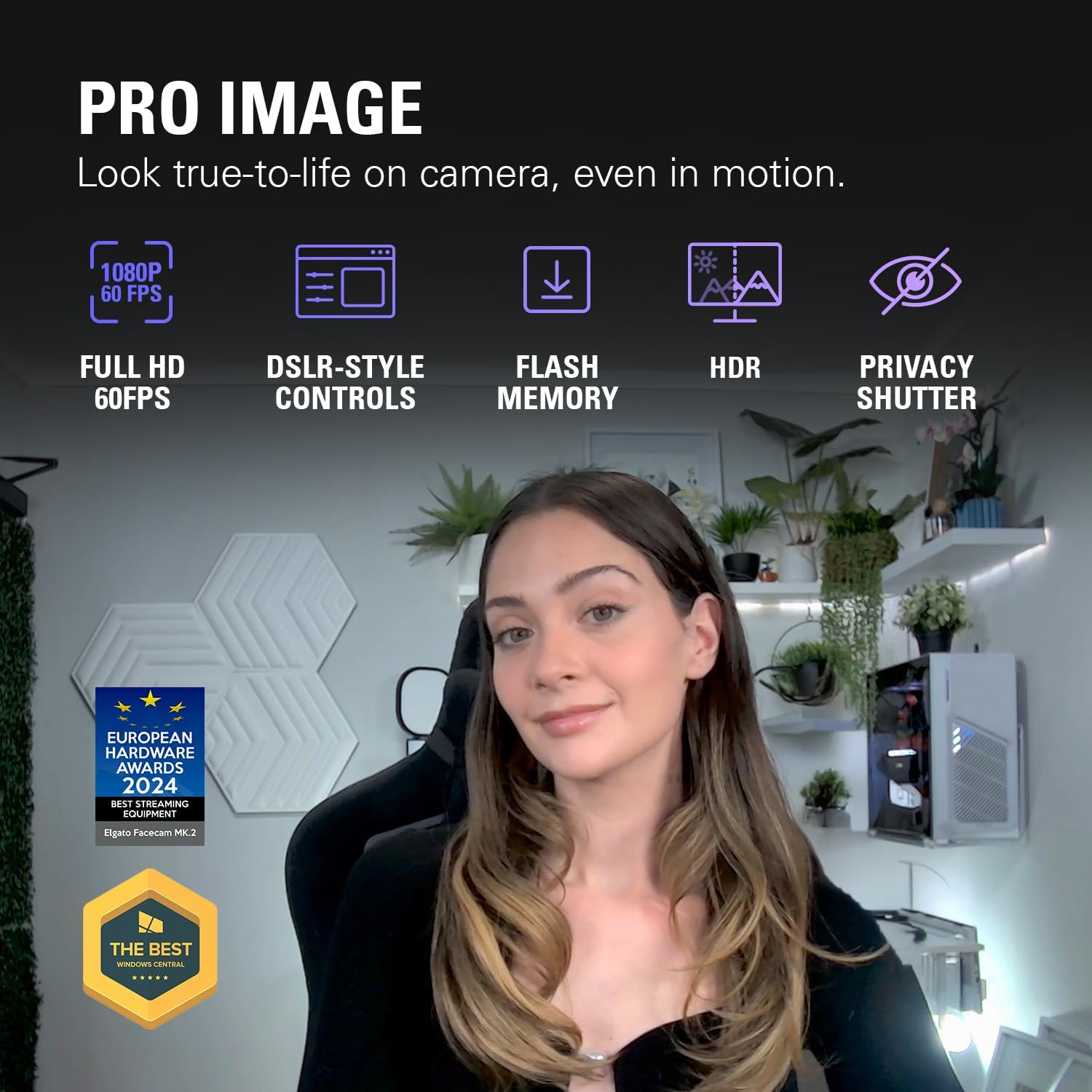 Elgato Facecam MK.2 – 1080p60 Full HD Webcam, Ultra Low-Latency Streaming, Pro Low-Light Performance