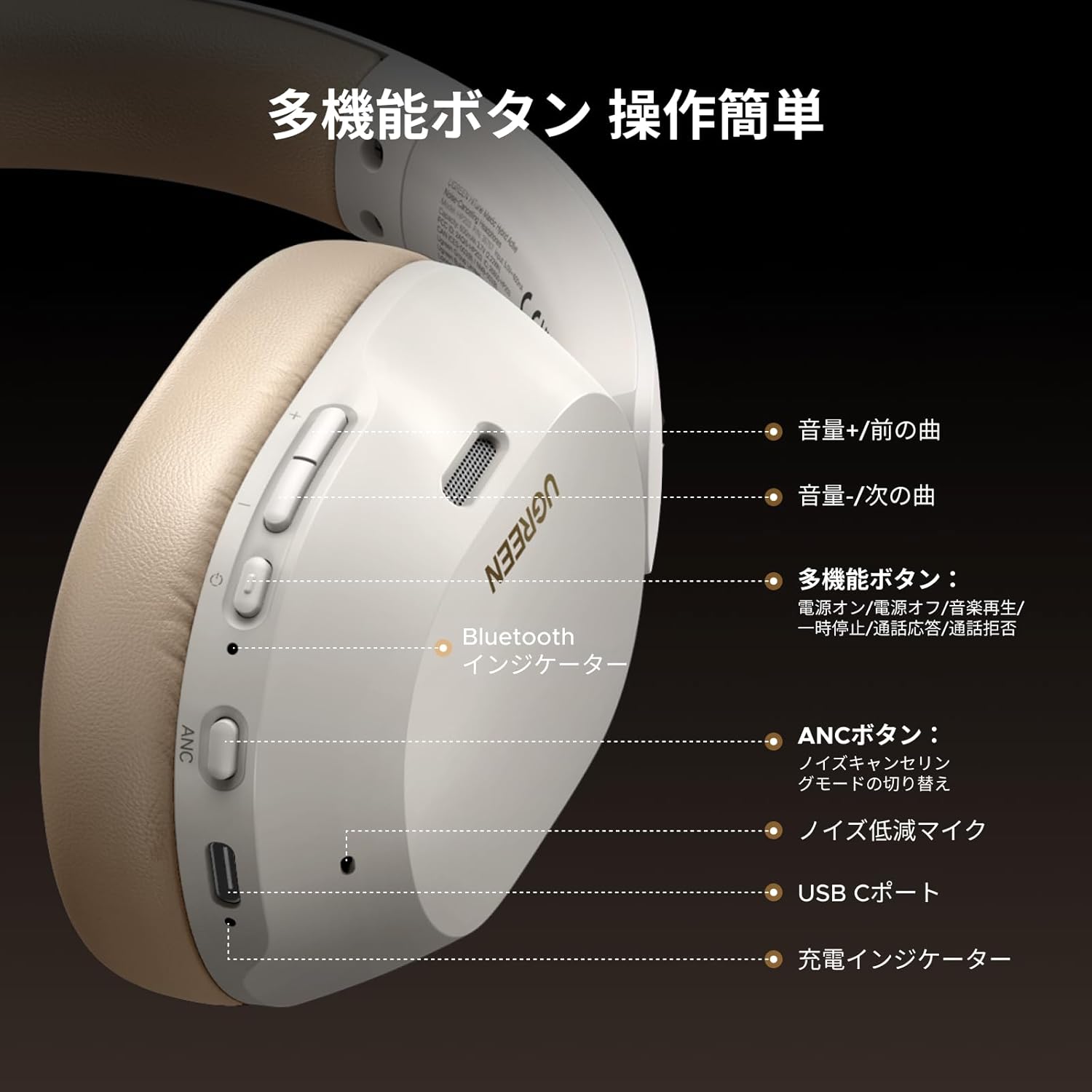 Version: Bluetooth 5.4 ANC noise cancelling（Noise reduction depth up to 43dB） Support Sony Hi-Res wi