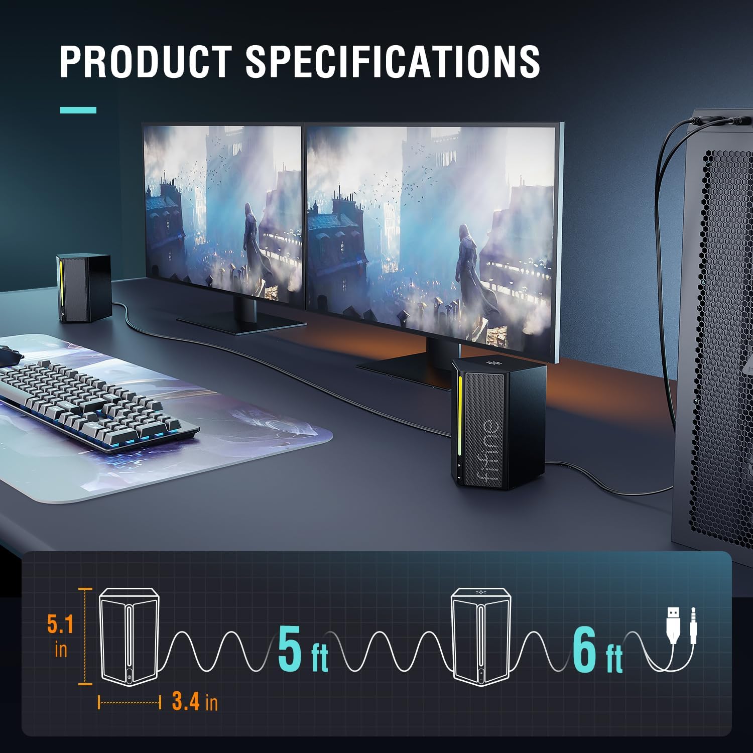 FIFINE A20 RGB Computer Speakers