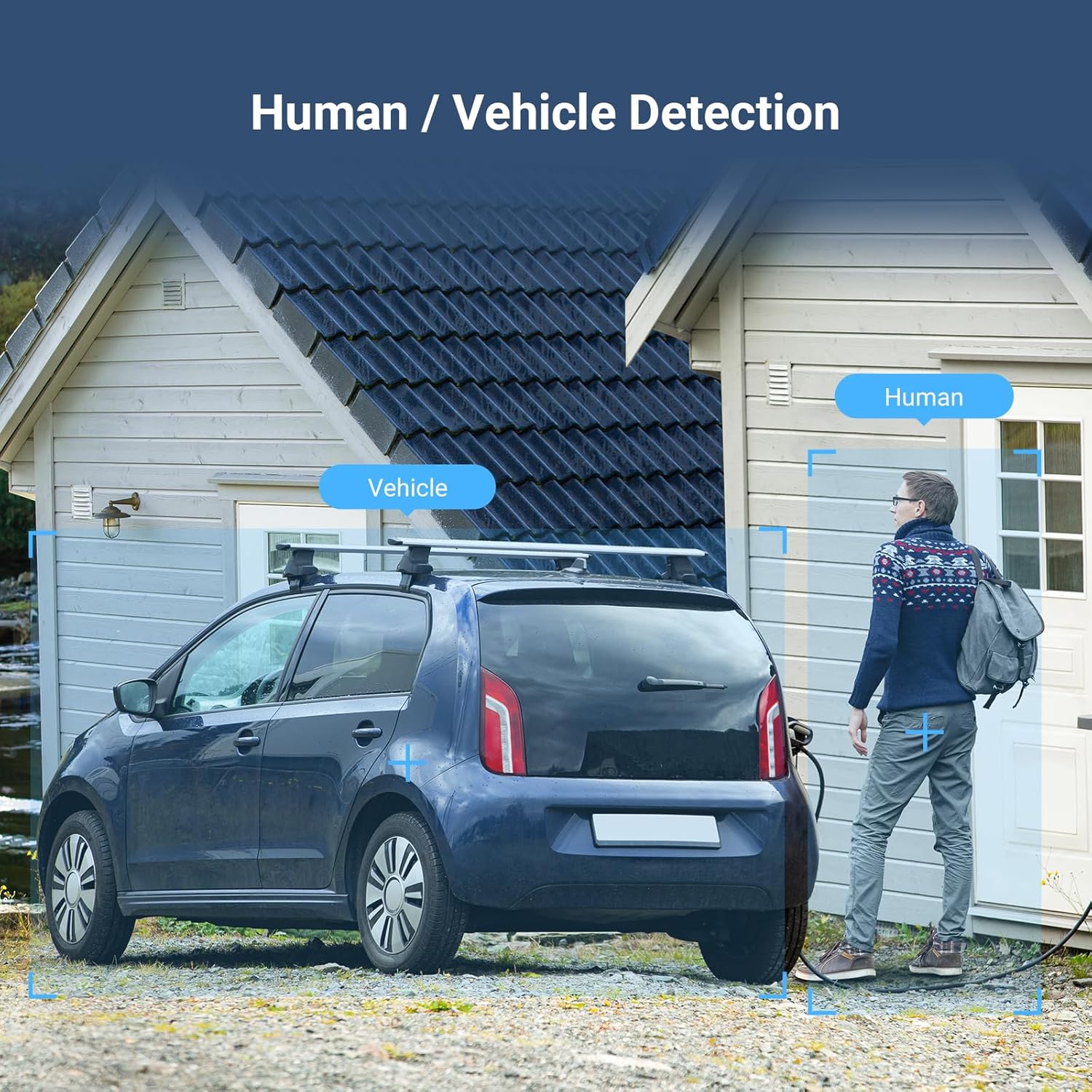 EZVIZ EL3 2K Outdoor Floodlight Security Camera Hardwired WiFi Dual-Band Human Vehicle Detection License Plate Recognition Auto-Tracking Full-Color Night Vision Supports 512GB SD Card