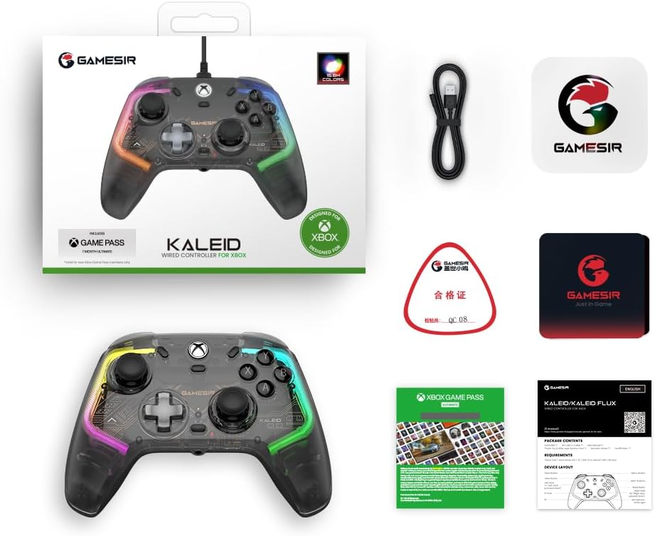 GameSir Kaleid Wired Controller for Xbox Series X S, Xbox One,Windows 10/11 & Steam, Plug and Play G