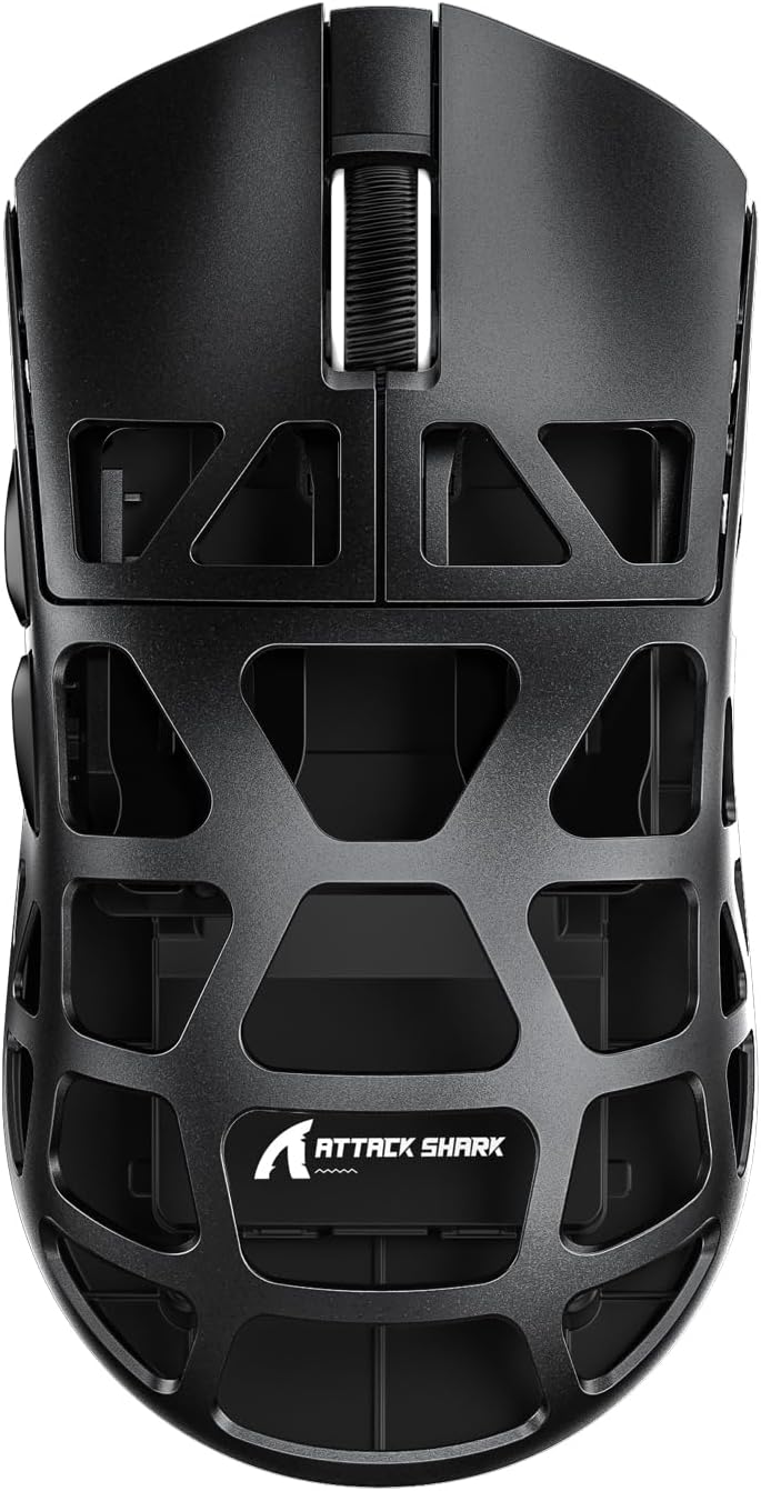 ATTACK SHARK R3 Aluminum Alloy Wireless Gaming Mouse, Triple Modes BT/2.4Ghz/Wired Computer Mouse, P