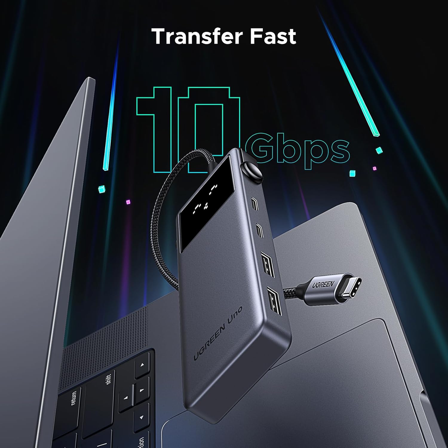 UGREEN Uno USB C Hub with 4K@60Hz HDMI plus 100W PD Charging and 10Gbps USB 3.2 Data Transfer Splitter Multiport Expander Docking Station Adapter for Laptop MacBook Pro Air