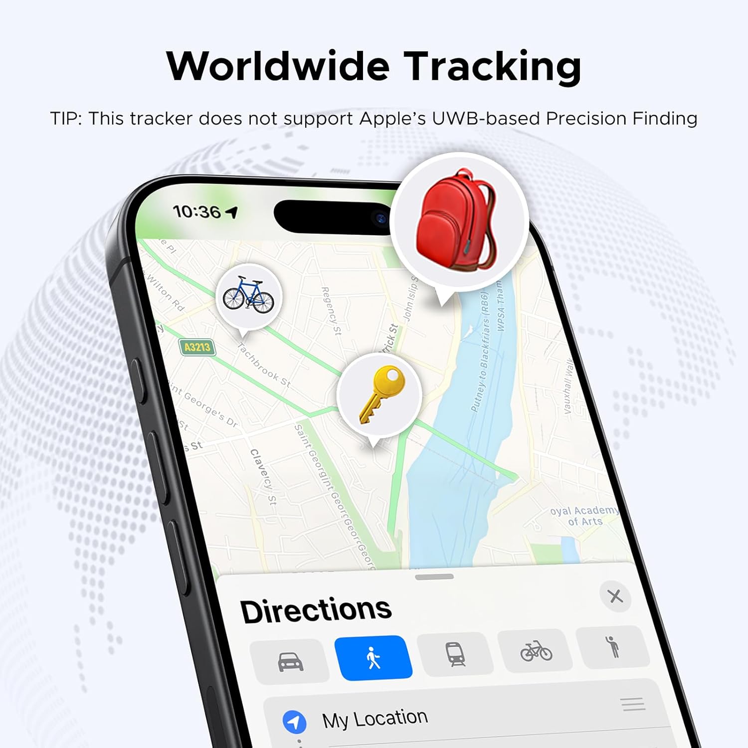 UGREEN FineTrack Smart Finder Bluetooth Tracker Compatible With Apple Find My Replaceable Battery Item Locator Tag For Keys Luggage & Passports (iOS Only)