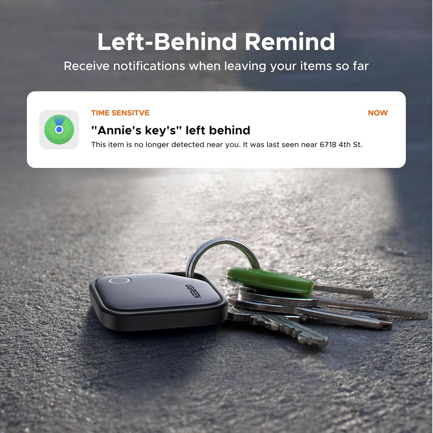 UGREEN FineTrack Smart Finder Bluetooth Tracker Compatible With Apple Find My Replaceable Battery Item Locator Tag For Keys Luggage & Passports (iOS Only)