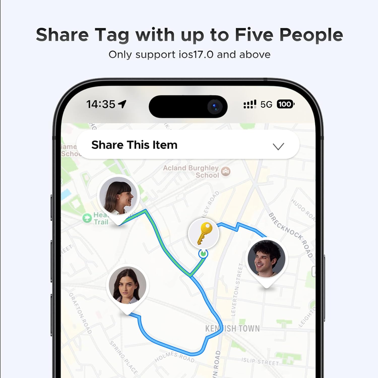 UGREEN FineTrack Smart Finder Bluetooth Tracker Compatible With Apple Find My Replaceable Battery Item Locator Tag For Keys Luggage & Passports (iOS Only)