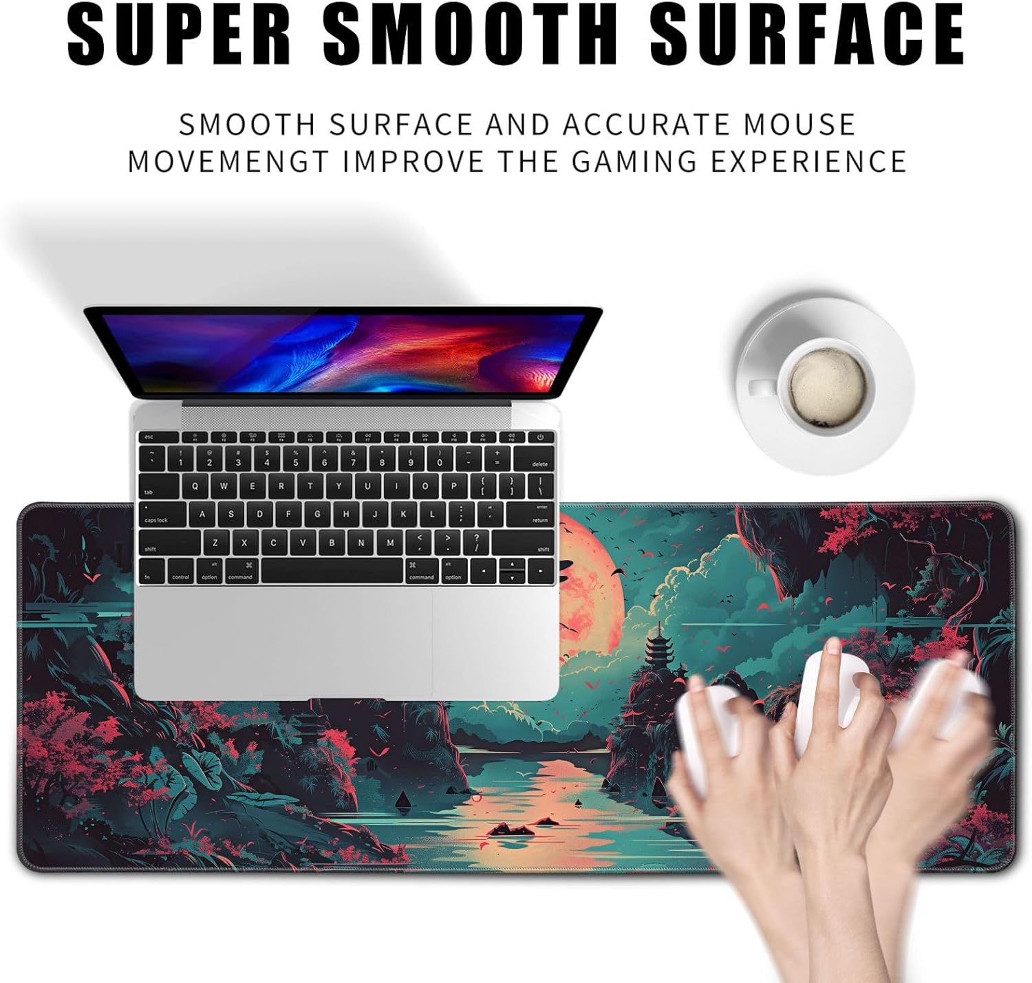 Japanese Desk Mat Riverside Full Moon Desk Pad Psychedelic Mlarge Mouse Pad Dragonfly Gaming Mousepa