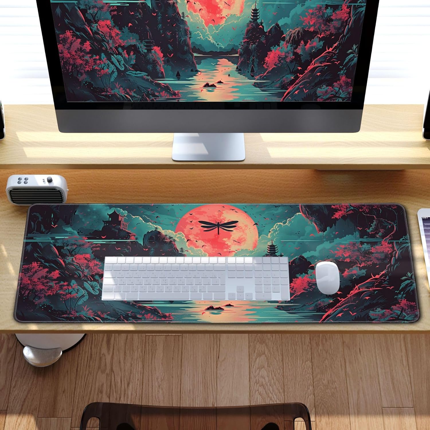 Japanese Riverside Full Moon Large Gaming Mouse Pad 80x30cm Desk Mat