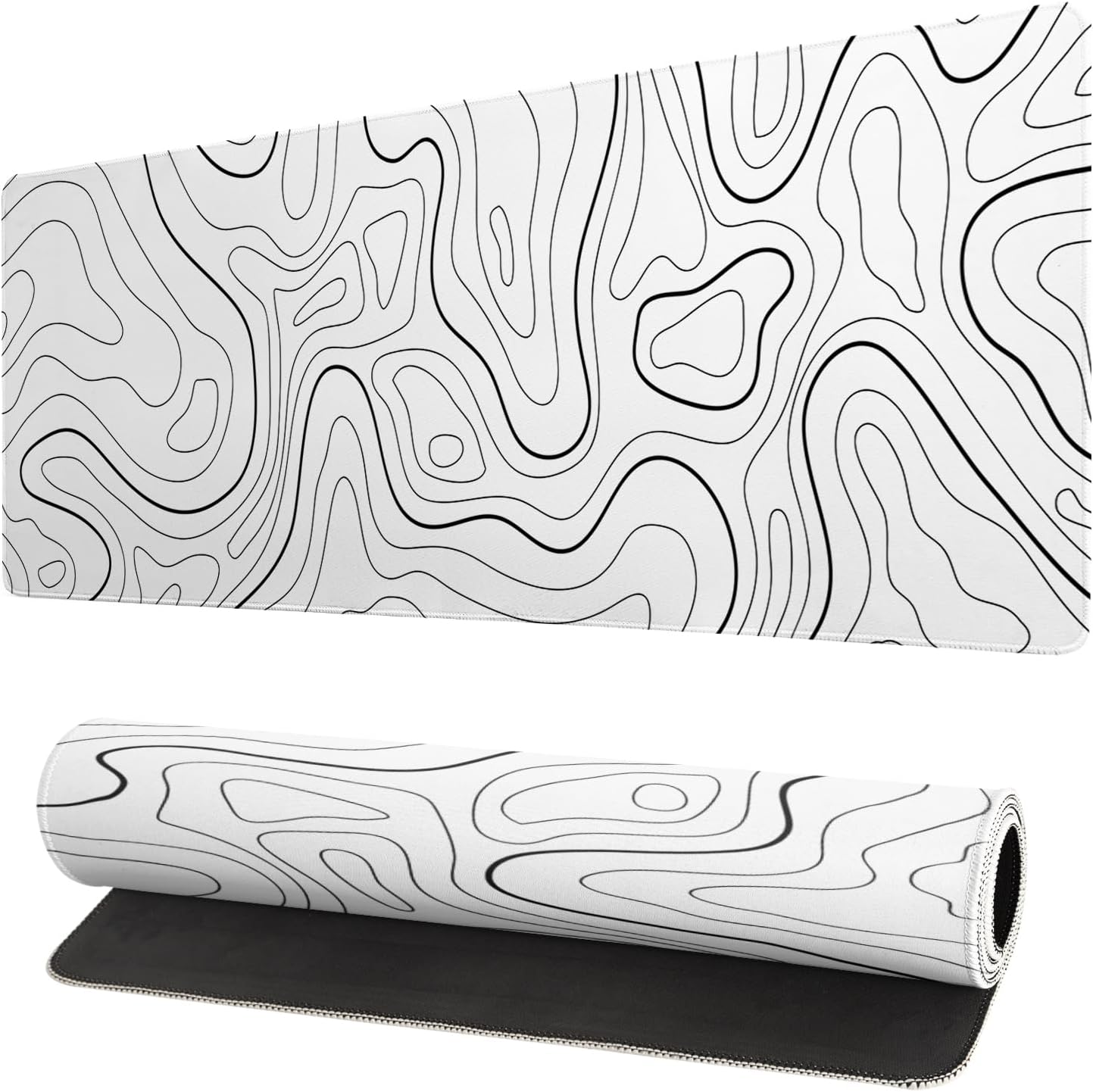 Extended Gaming Mouse Pad, Large Gaming Mouse Waterproof with Stitched Edges, Non-Slip Desktop Pad f