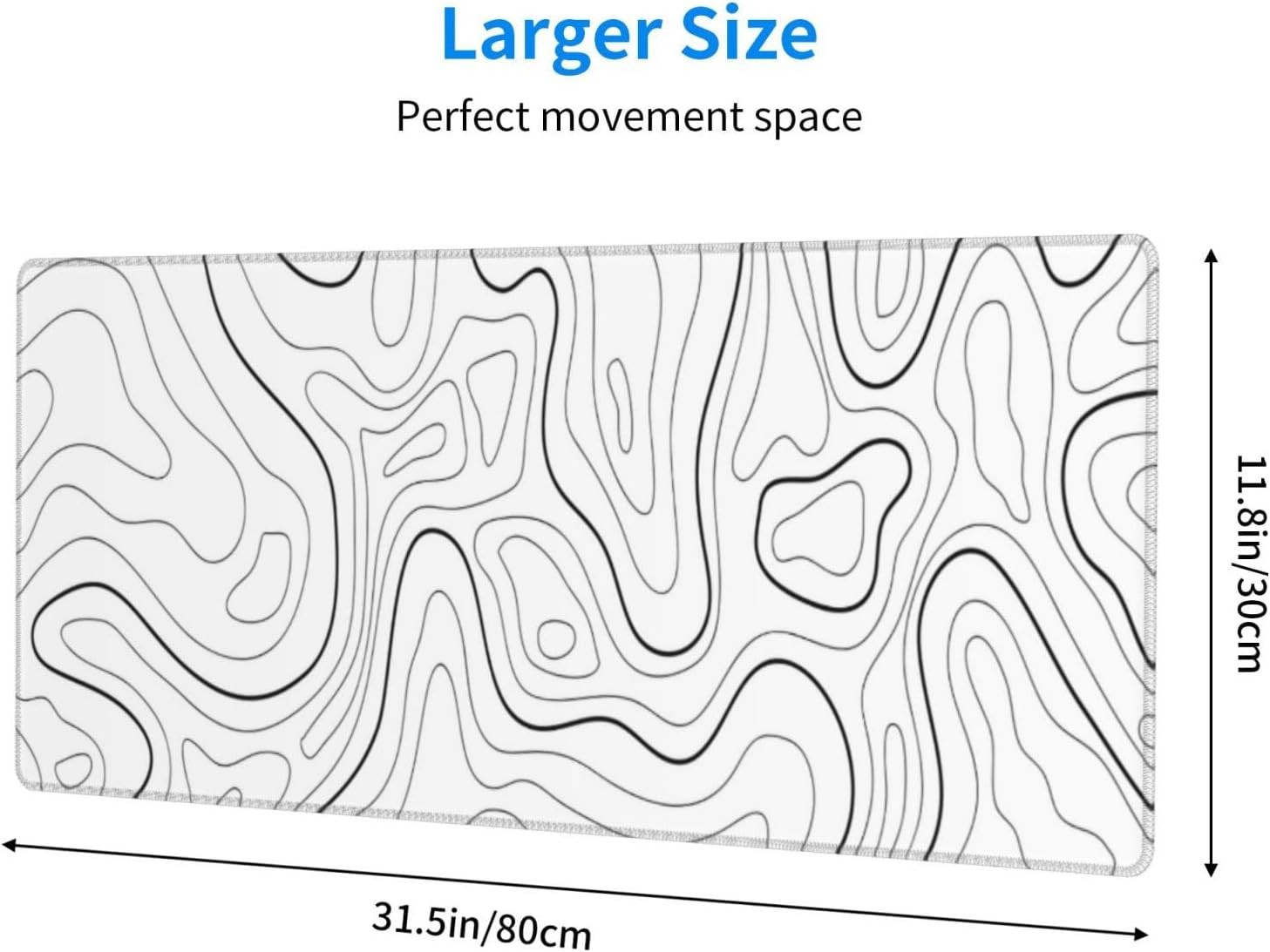 Extended Gaming Mouse Pad, Large Gaming Mouse Waterproof with Stitched Edges, Non-Slip Desktop Pad f