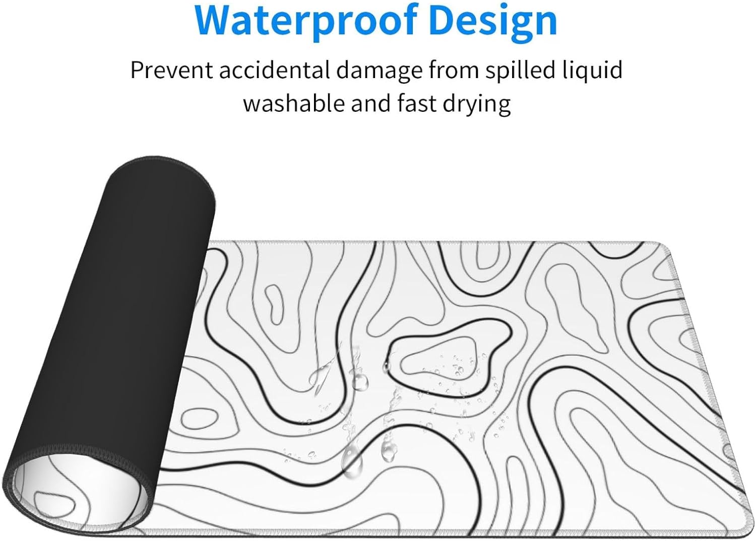 Extended Gaming Mouse Pad, Large Gaming Mouse Waterproof with Stitched Edges, Non-Slip Desktop Pad f