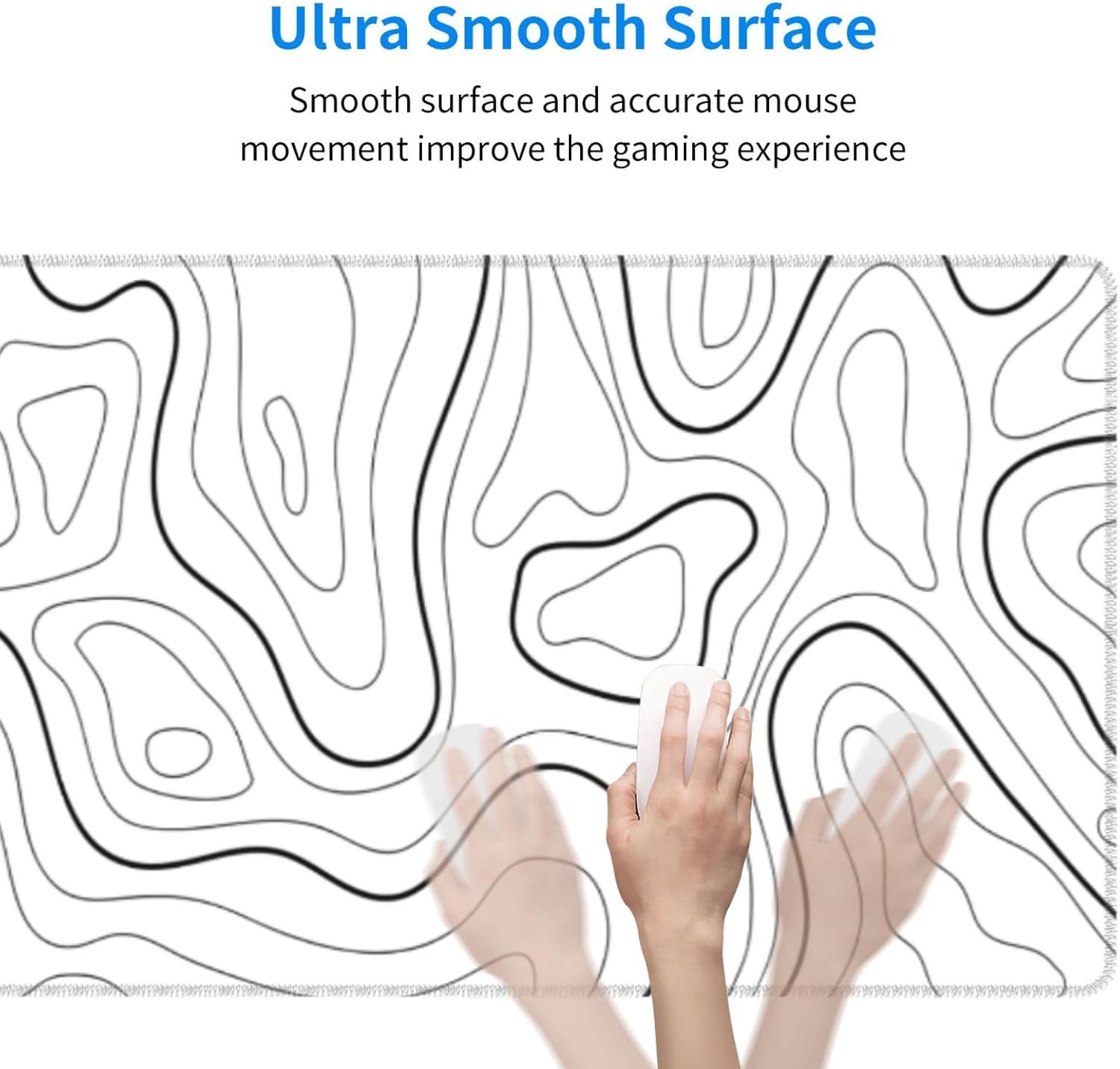 Extended Gaming Mouse Pad, Large Gaming Mouse Waterproof with Stitched Edges, Non-Slip Desktop Pad f