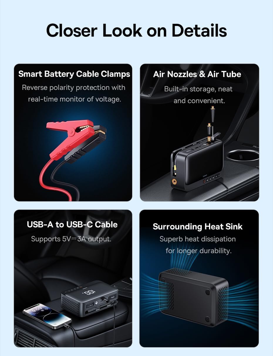 Baseus 4in1 Jump Starter & Inflator 6000mAh