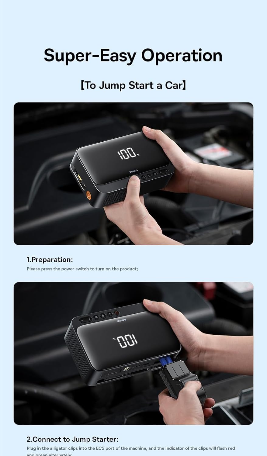 Baseus 4in1 Jump Starter & Inflator 6000mAh