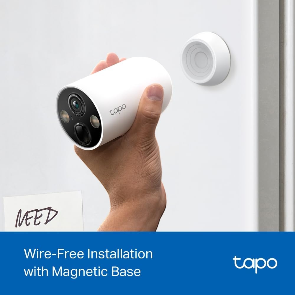 TP-Link Tapo Smart Home Battery-Powered Security Camera, Wireless, 2K QHD, IP66, 10000mAh Battery, 1