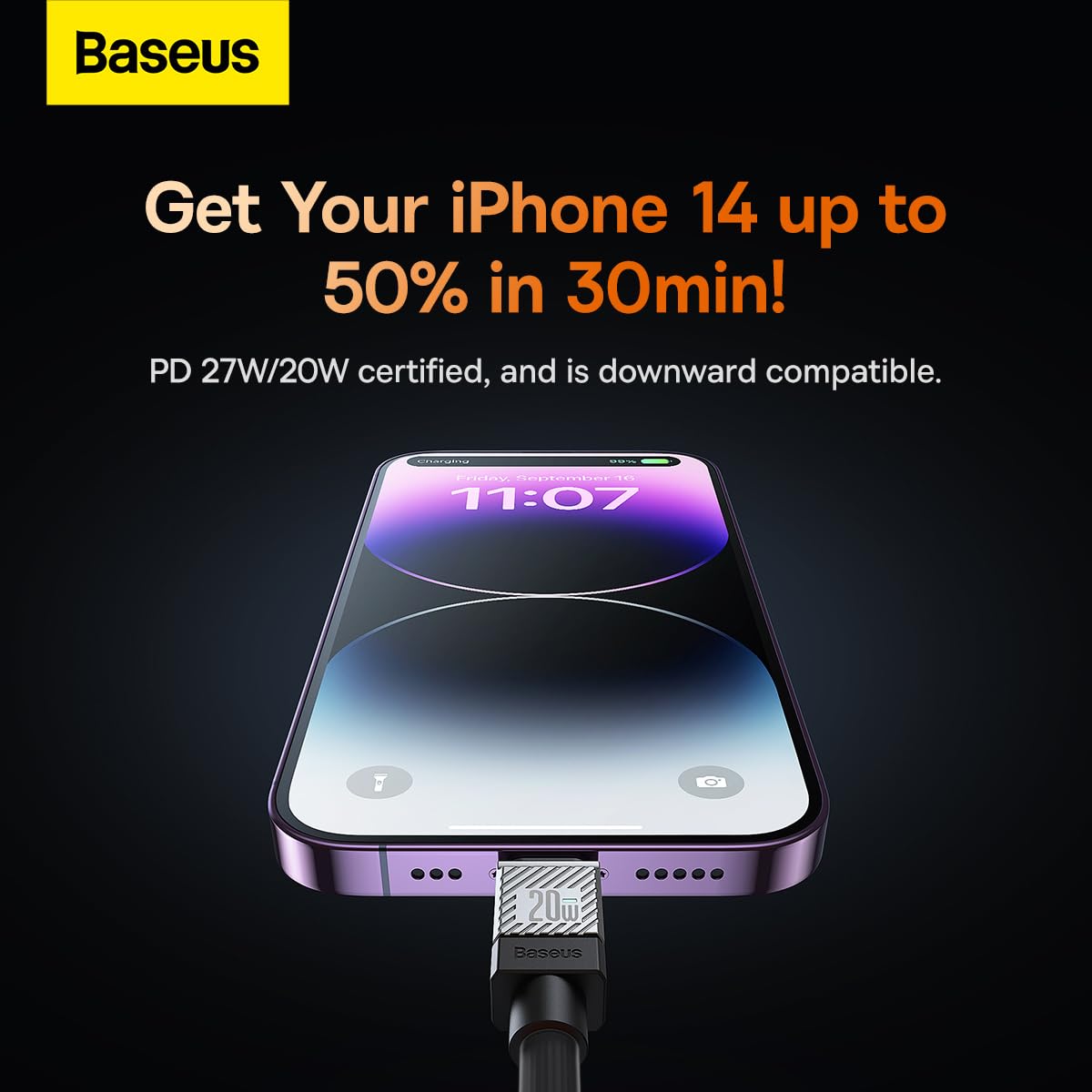 Baseus 20W USB-C to Lightning Cable 2m