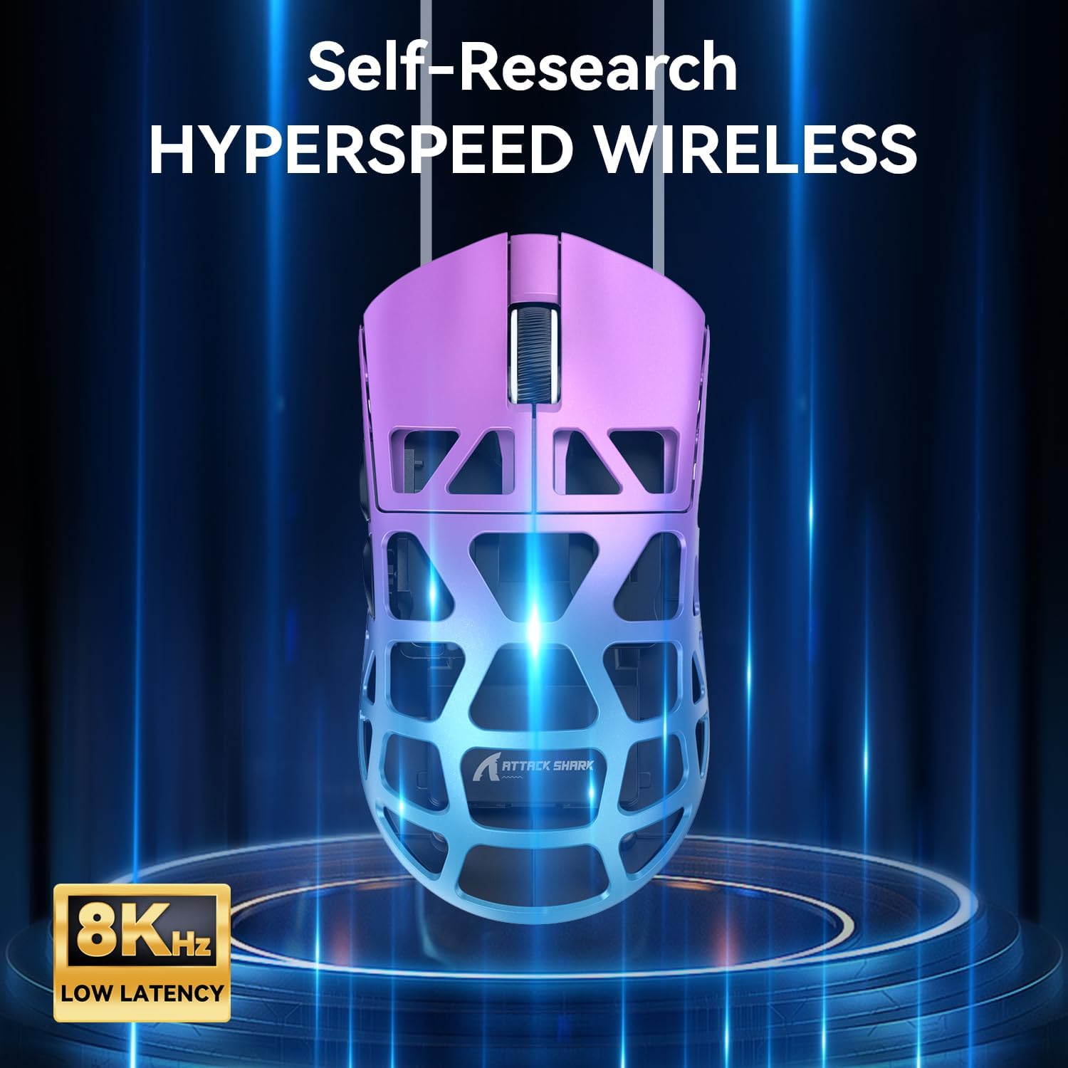 Attack Shark R3 46g Superlight Magnesium Alloy Wireless Gaming Mouse, BT/2.4Ghz/Wired Computer Mouse, 8000Hz Wire