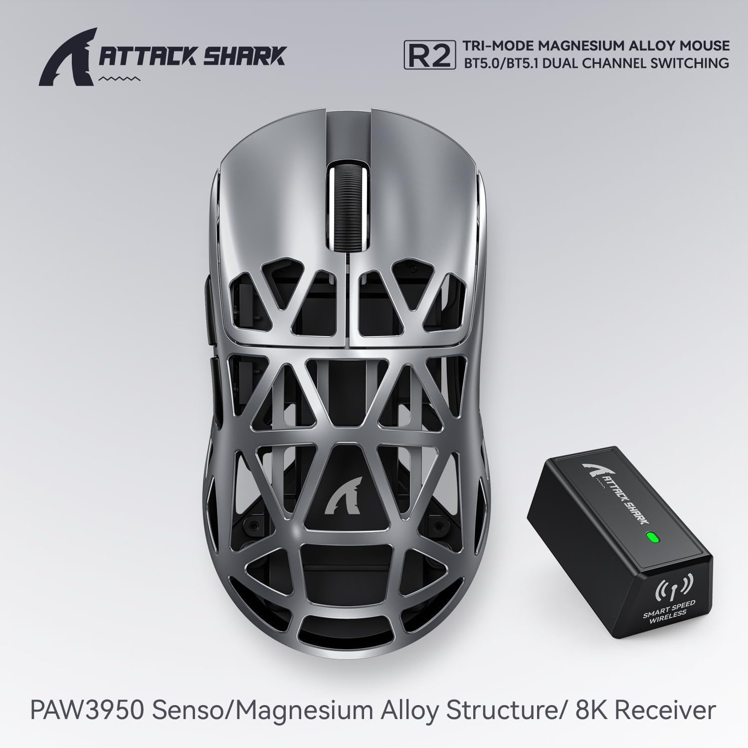ATTACK SHARK R2 Magnesium Alloy Gaming Mouse