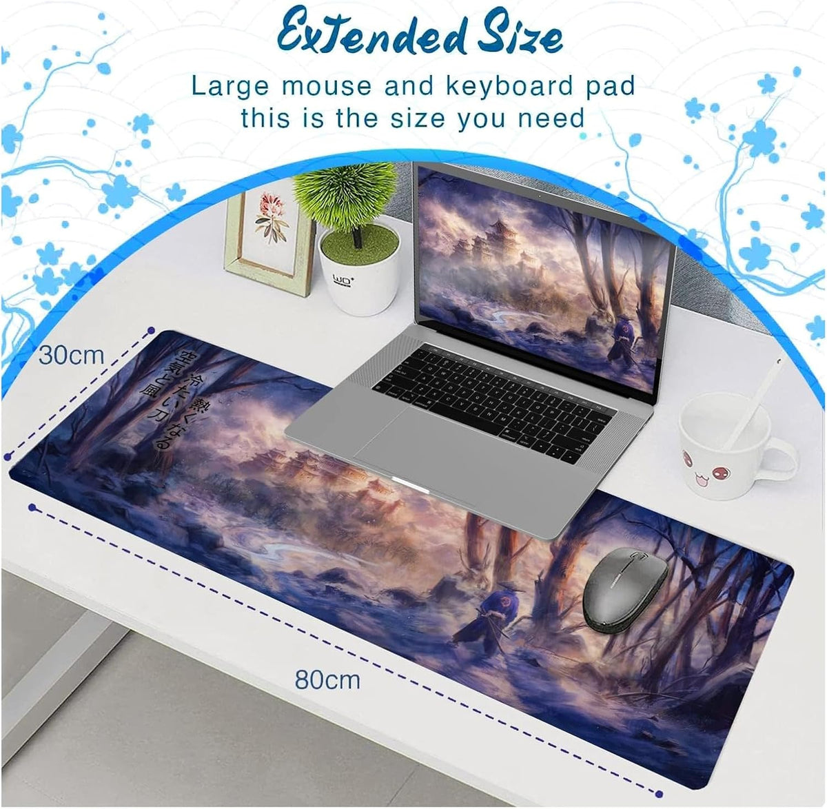 Large Japanese Style Extended Mouse Pad 30 × 70 cm