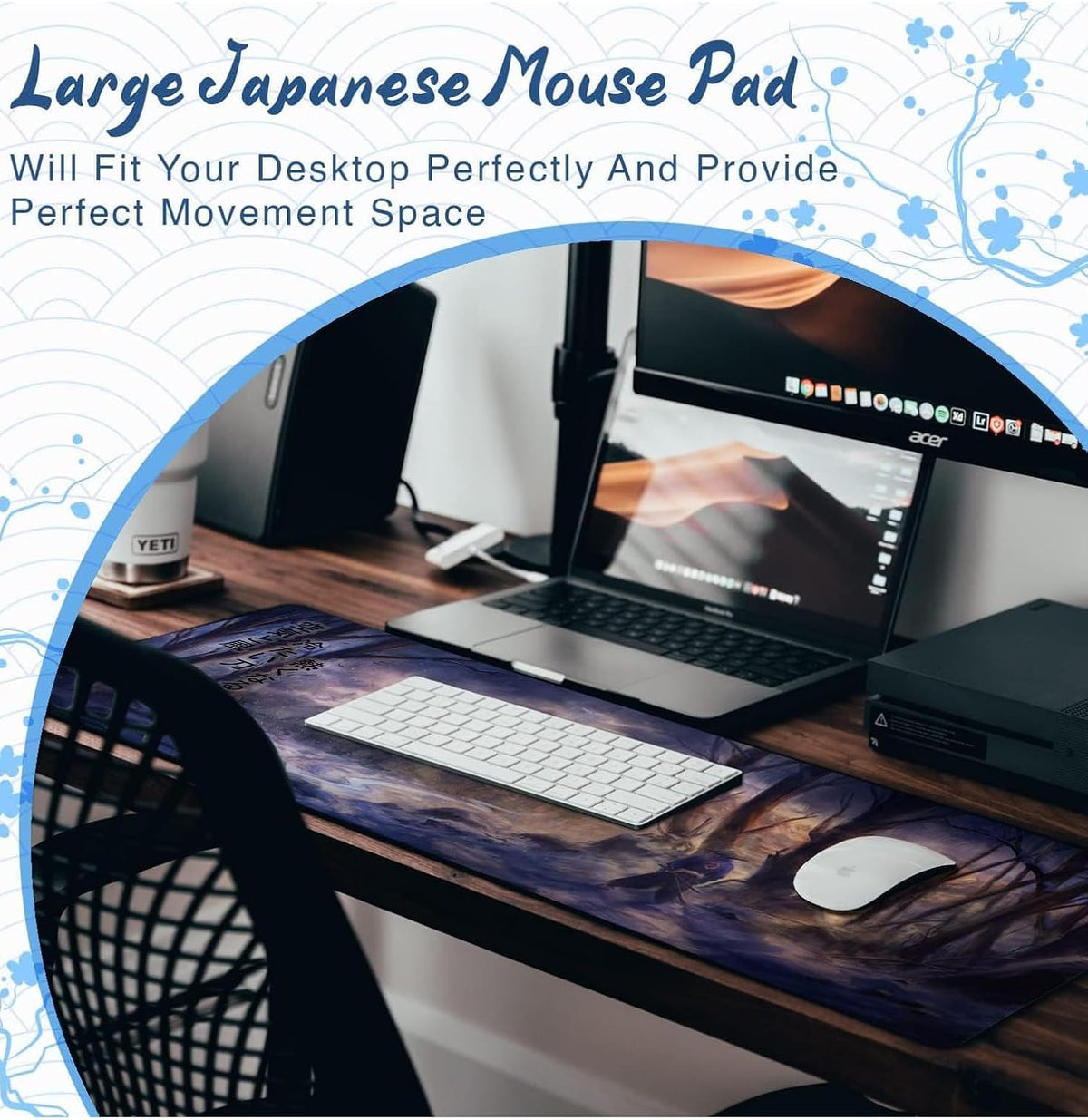 Large Japanese Style Extended Mouse Pad 30 × 70 cm