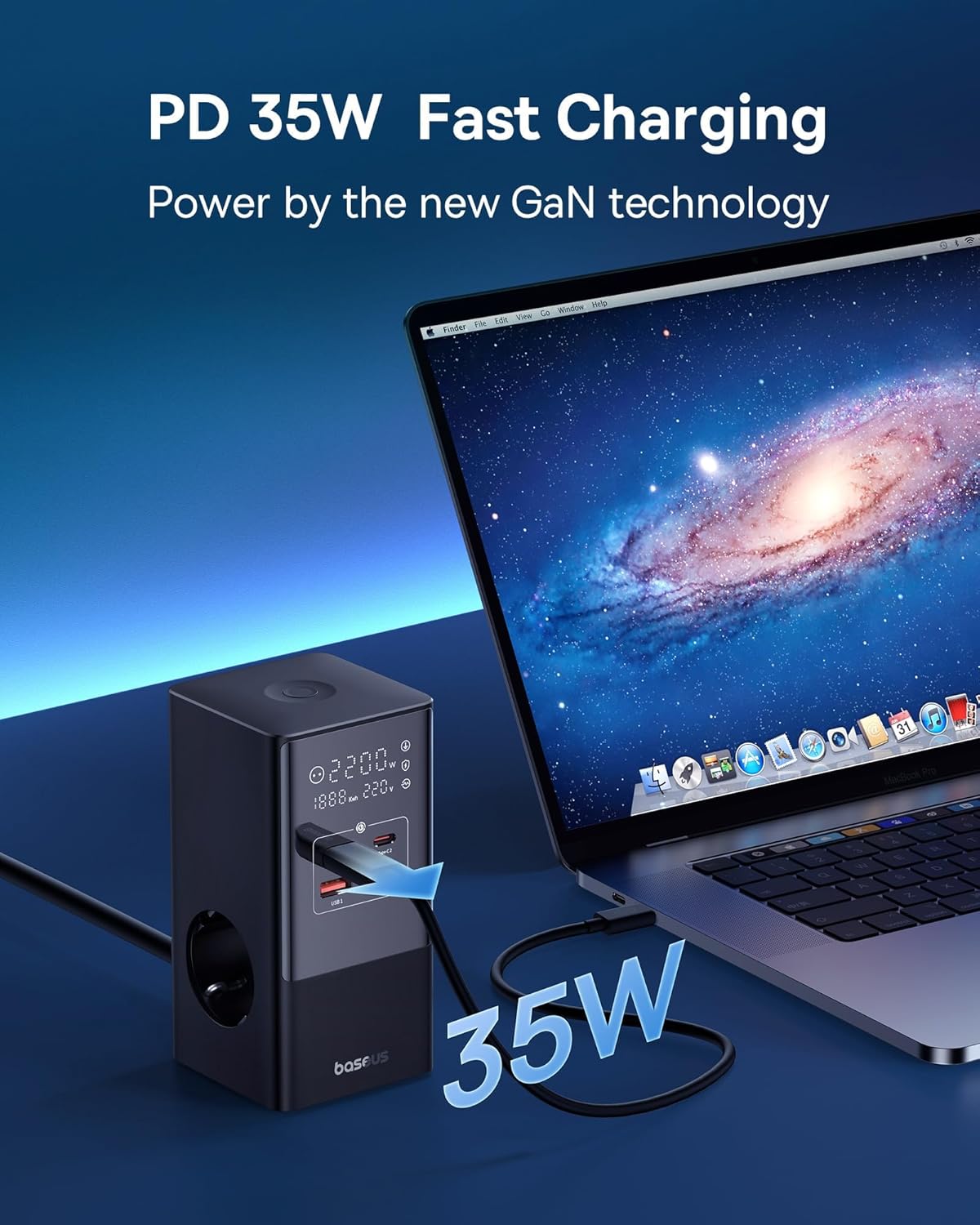 Baseus 35W GaN5 USB C Power Strip Charger