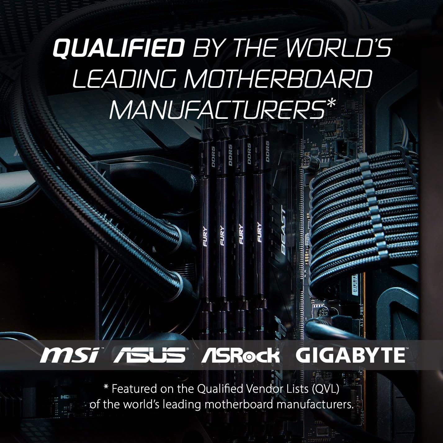 Kingston FURY Beast Black 16GB 6000MT/s DDR5 CL36 DIMM Desktop Gaming Memory Single Module - KF560C3