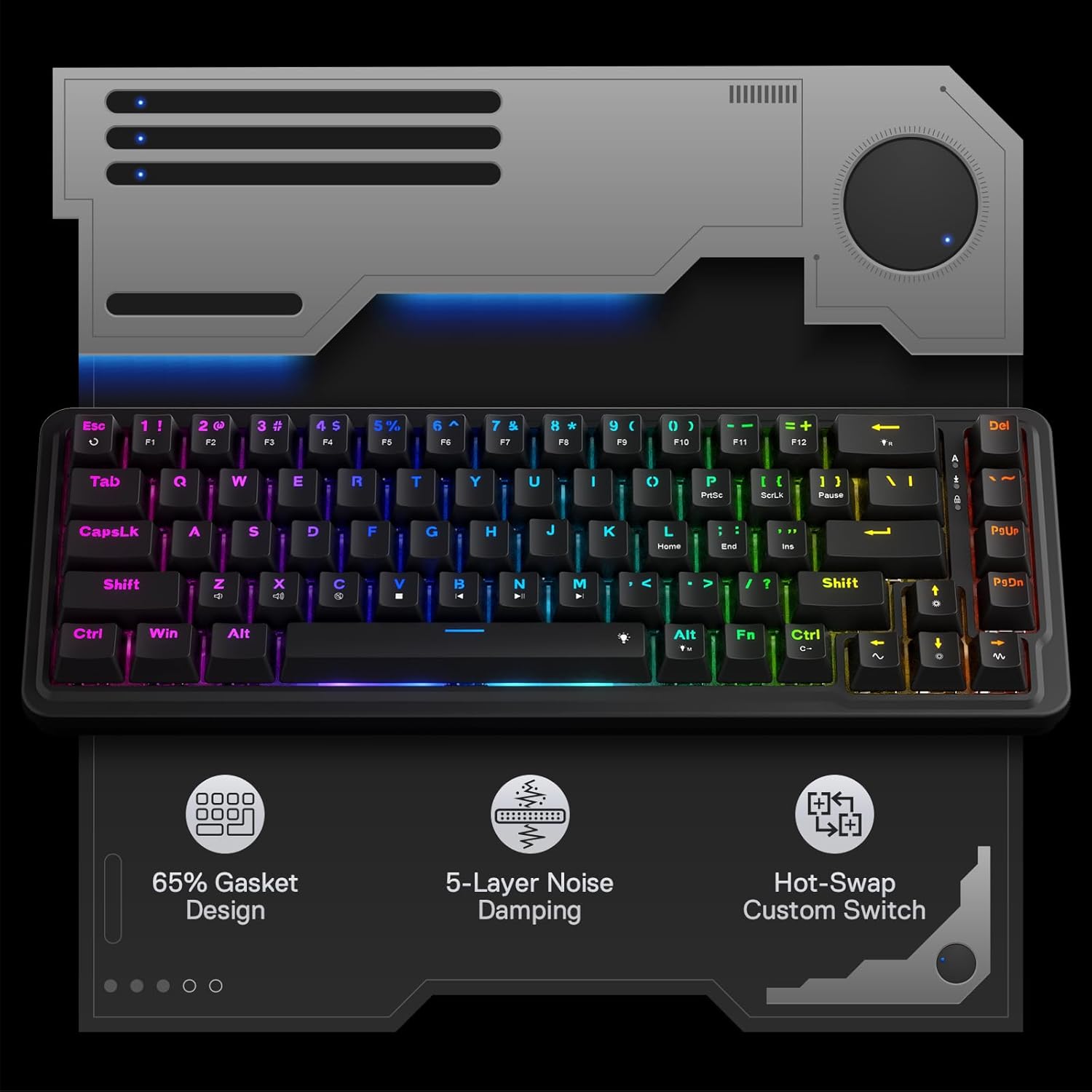 Redragon K709 65% Wired RGB Keyboard