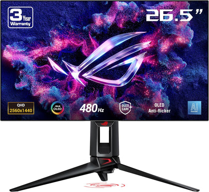 ASUS ROG Swift OLED PG27AQDP gaming monitor ― 27-inch WOLED, 480Hz, 0.03ms, G-SYNC® compatible