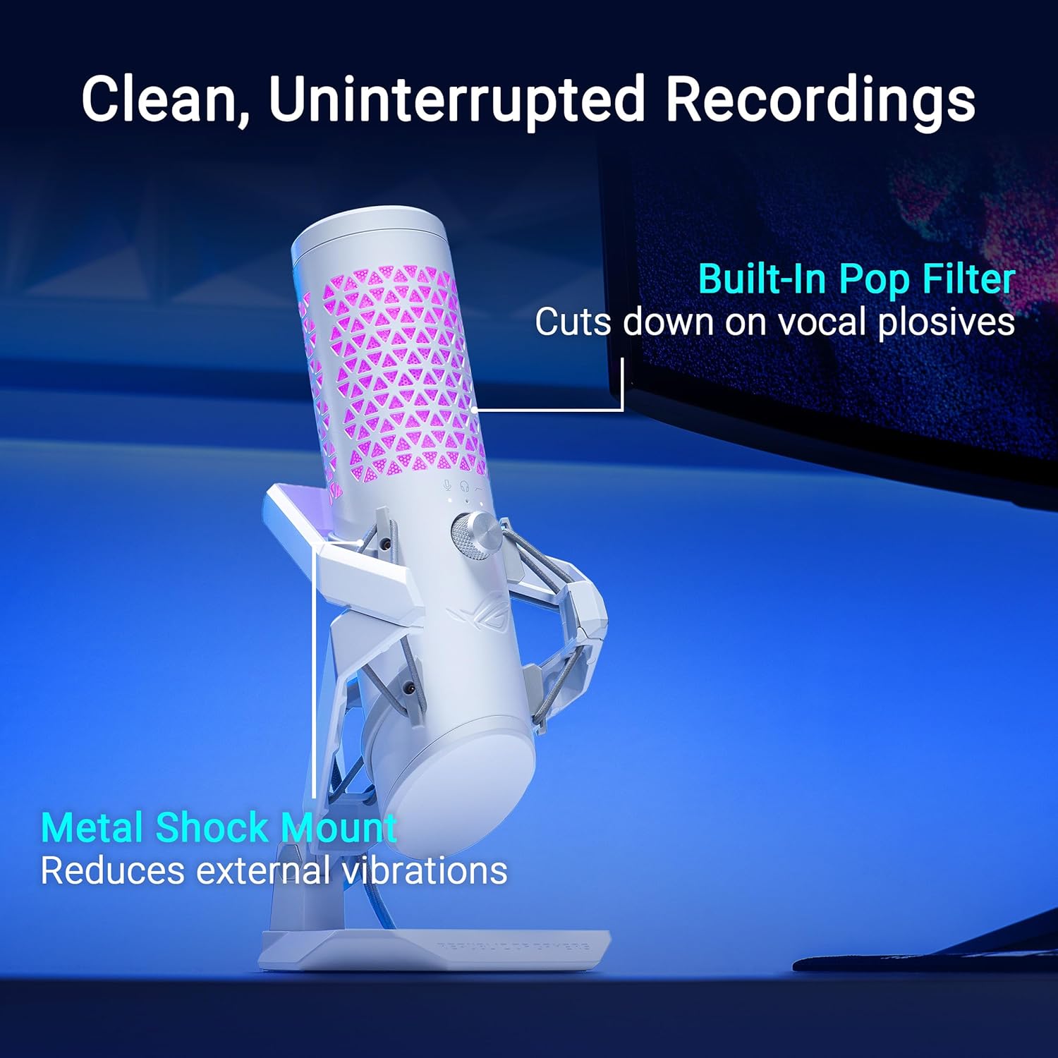 ASUS ROG Carnyx USB Gaming Microphone (25mm Condenser Capsule, 192kHz/24-bit, Cardioid, high-Pass Fi
