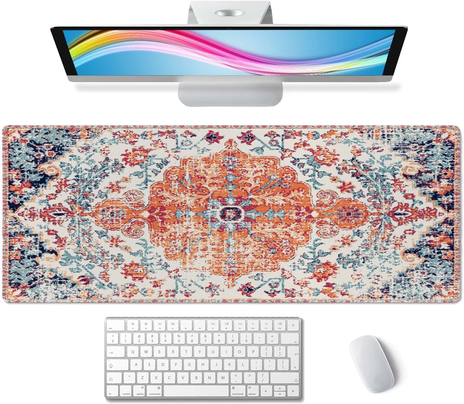 Large Boho Style Gaming Mouse Pad 31.5x11.8in