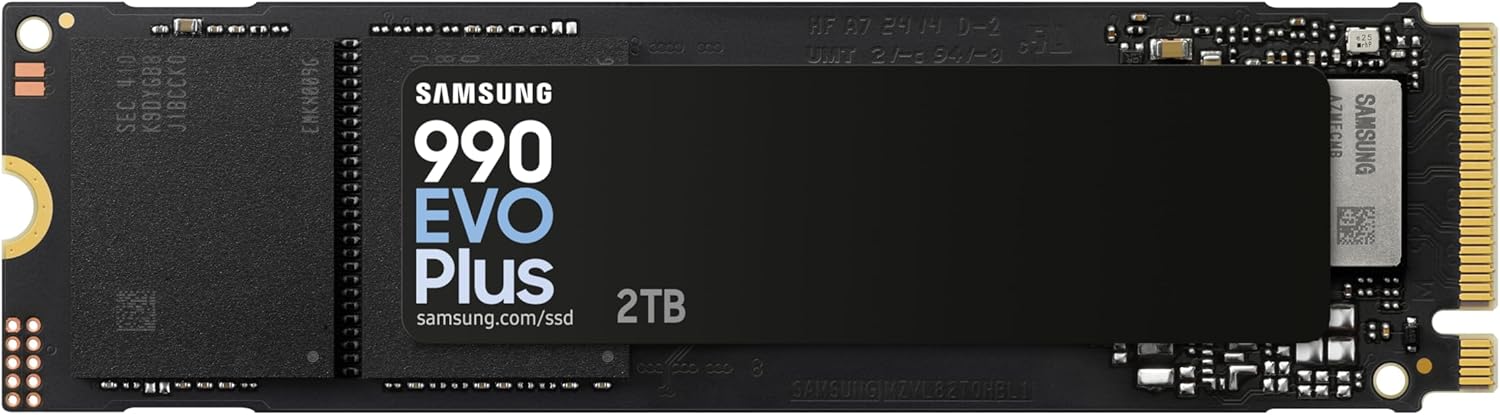 Samsung 990 EVO Plus NVMe M.2 SSD 2TB, PCIe 4.0 x4 / PCIe 5.0 x2, NVMe 2.0 (2280), 7250MB/s Read, 63