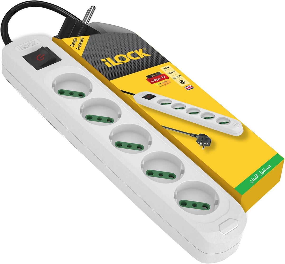 iLOCK 5-Outlet Power Strip with Switch