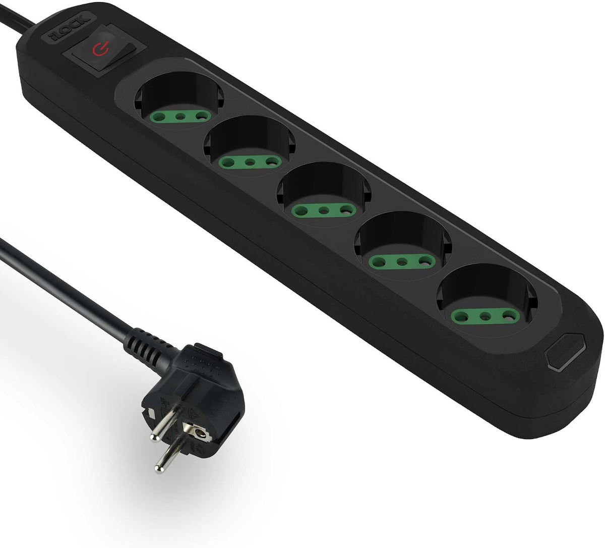 ILOCK 5-Outlet Power Strip 3500W 3m Black