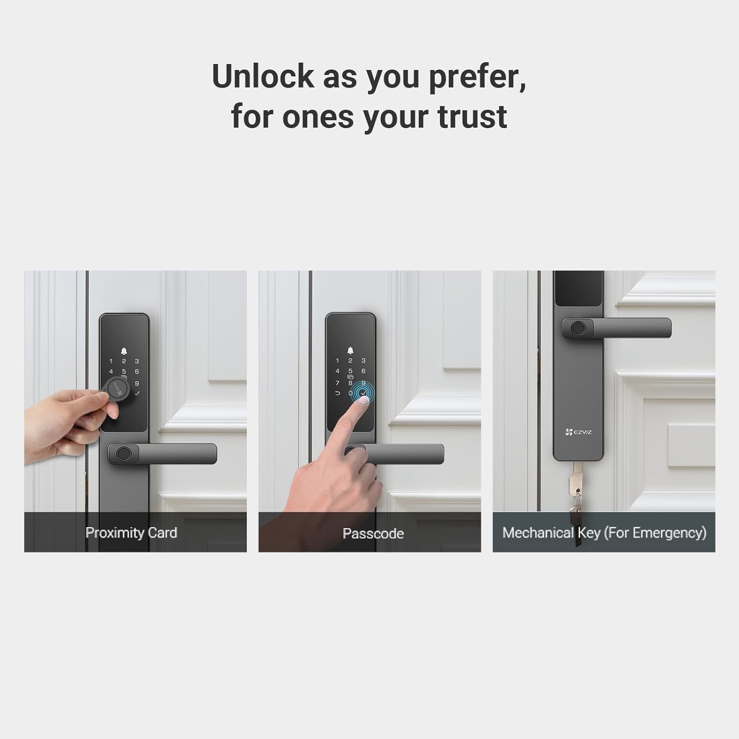EZVIZ DL05 Smart Door Lock 7-in-1 Keyless Entry Lock With Fingerprint Access Multiple Unlock Options Instant Alerts Weatherproof Child Security Privacy Control 5085