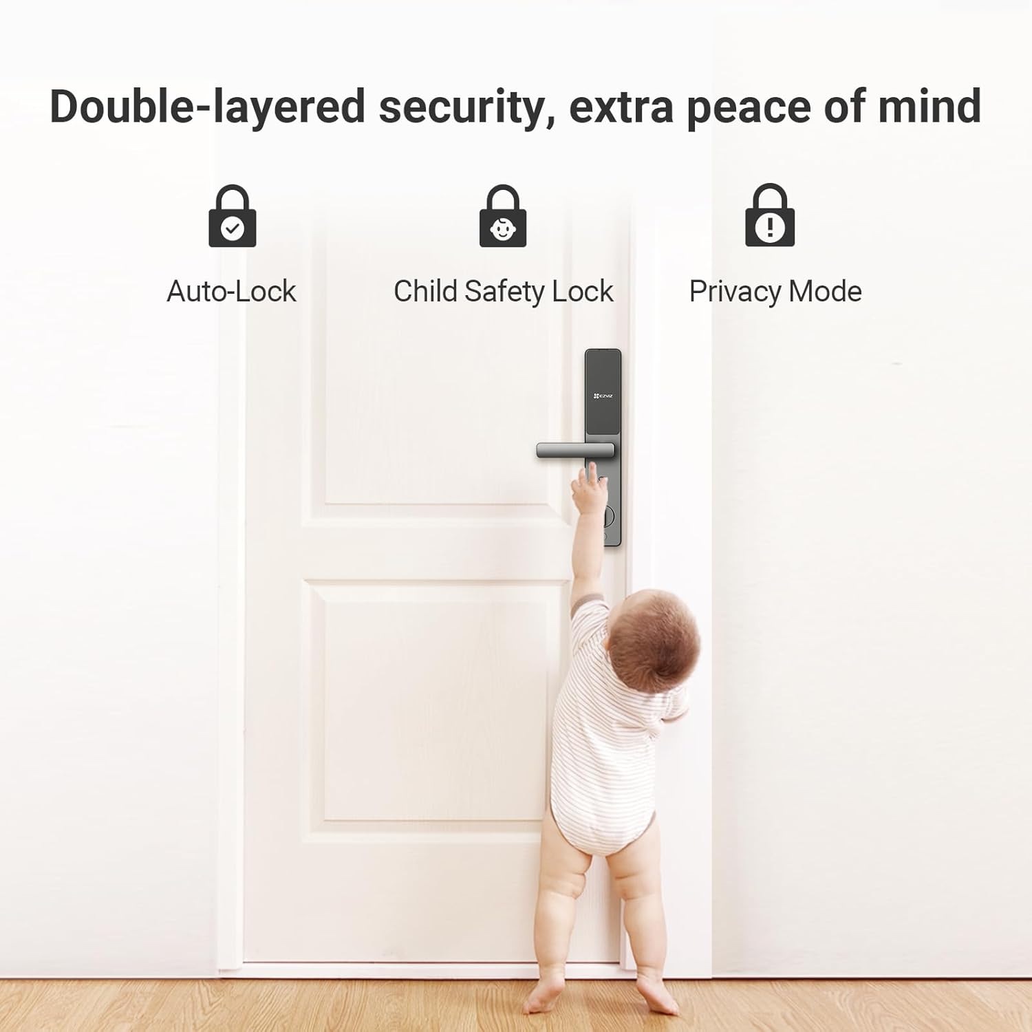 EZVIZ DL05 Smart Door Lock 7-in-1 Keyless Entry Lock With Fingerprint Access Multiple Unlock Options Instant Alerts Weatherproof Child Security Privacy Control 5085