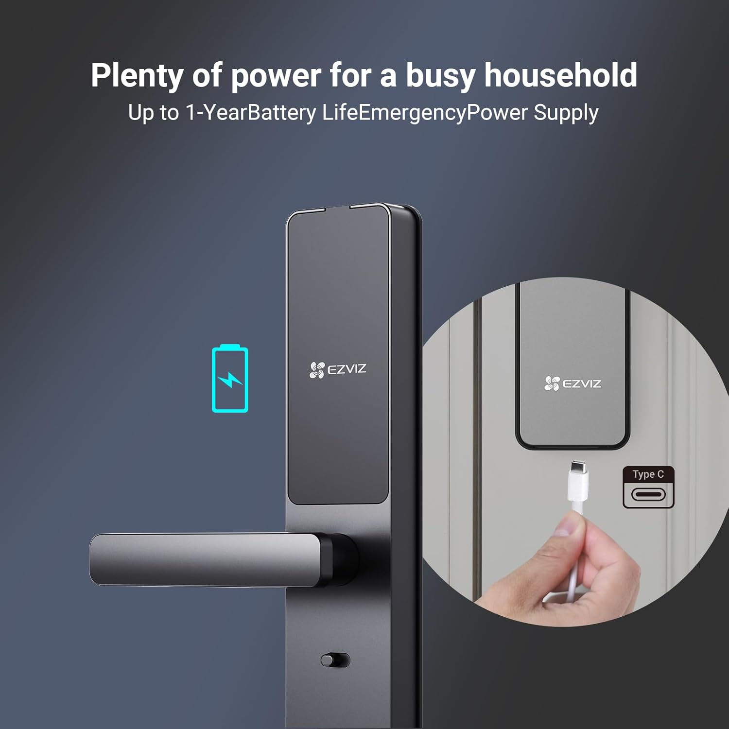EZVIZ DL05 Smart Door Lock 7-in-1 Keyless Entry Lock With Fingerprint Access Multiple Unlock Options Instant Alerts Weatherproof Child Security Privacy Control 5085