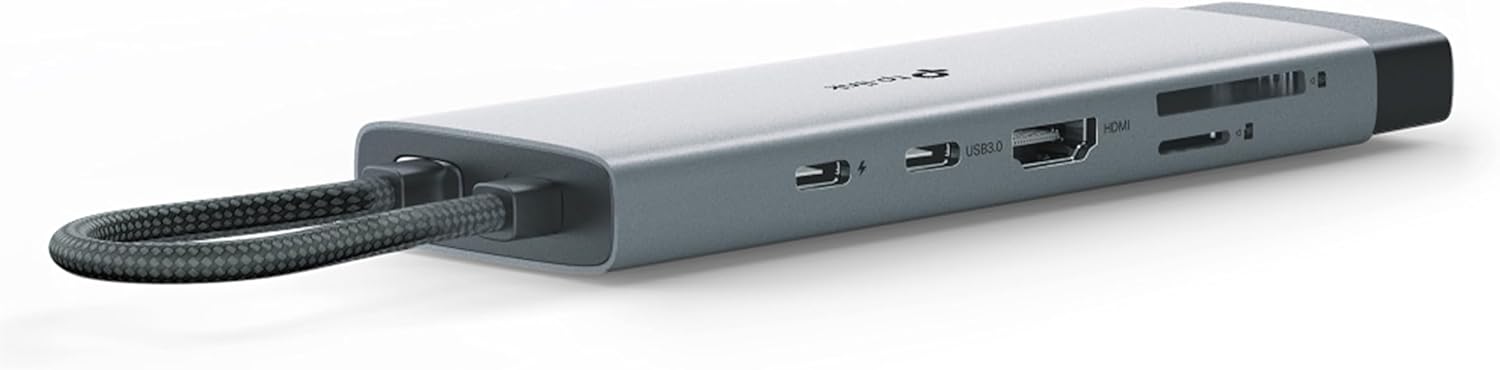 TP-Link UH9120C USB Type-C 9-in-1 Hub with 4K@60Hz HDMI plus 1Gbps Ethernet and SD microSD UHS-I slots also 100W Power Delivery with 4 USB 3.0 Data Ports - Aluminum Grey
