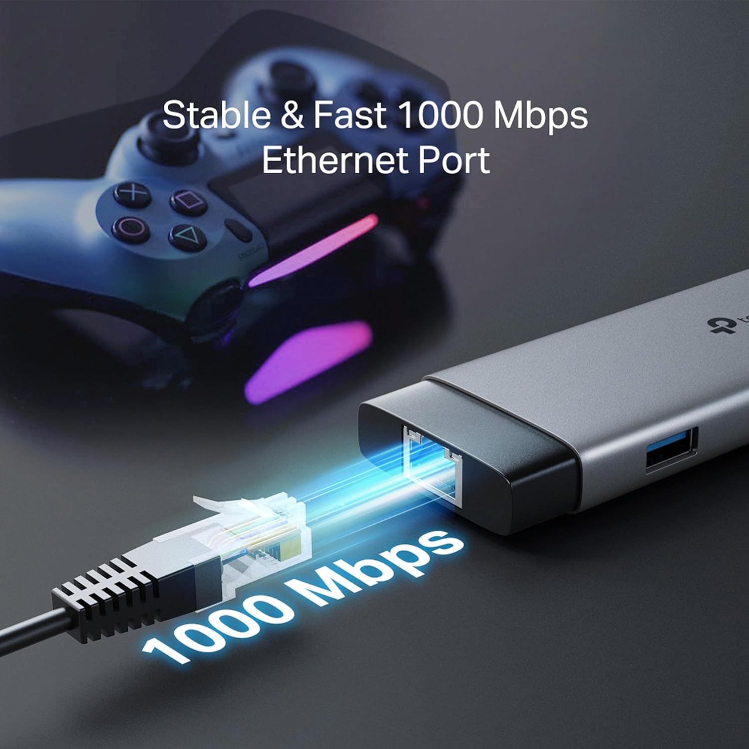 TP-Link UH9120C USB Type-C 9-in-1 Hub with 4K@60Hz HDMI plus 1Gbps Ethernet and SD microSD UHS-I slots also 100W Power Delivery with 4 USB 3.0 Data Ports - Aluminum Grey